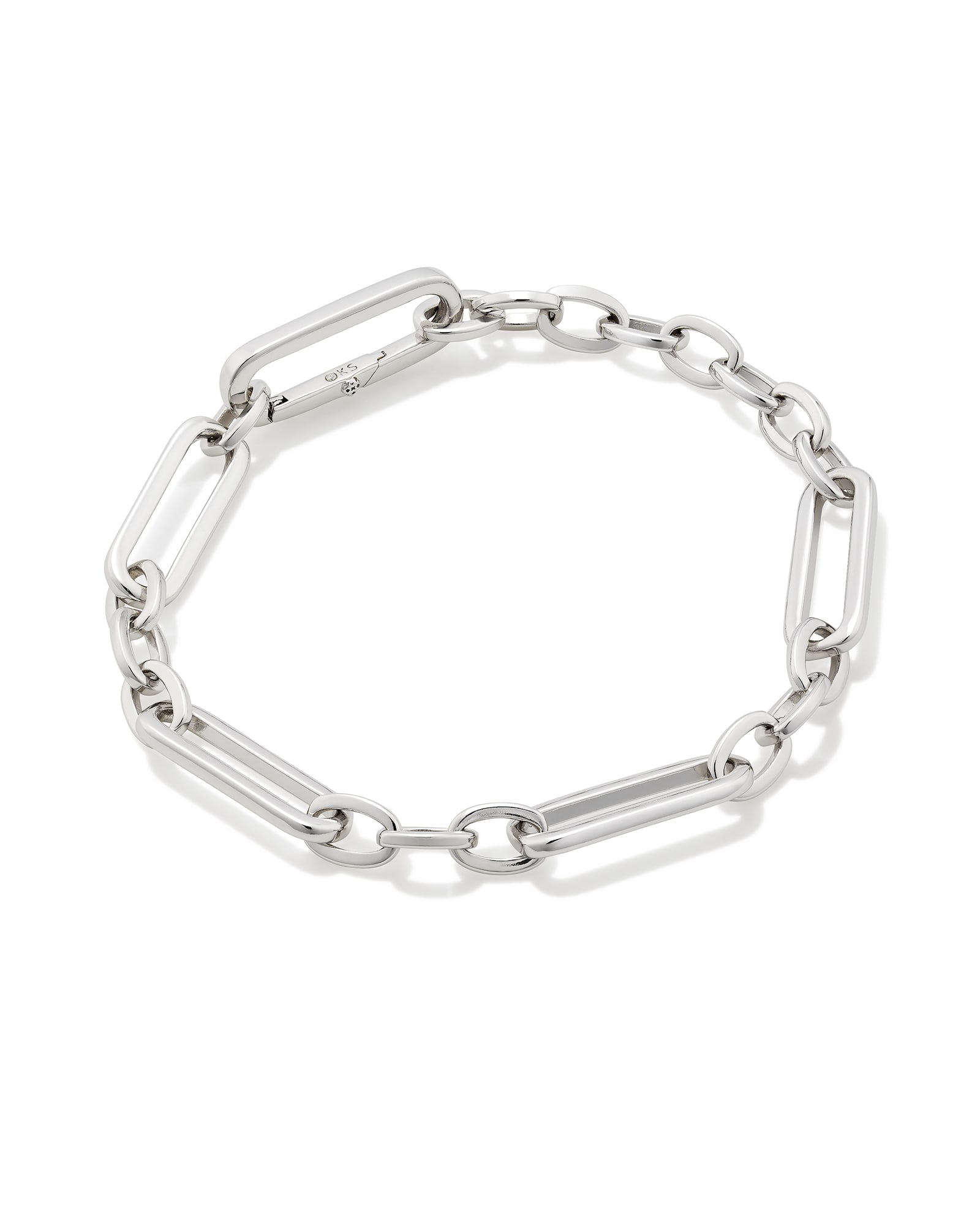 Kendra Scott Heather Link and Chain Bracelet in Silver | Plated Brass/Metal Rhodium