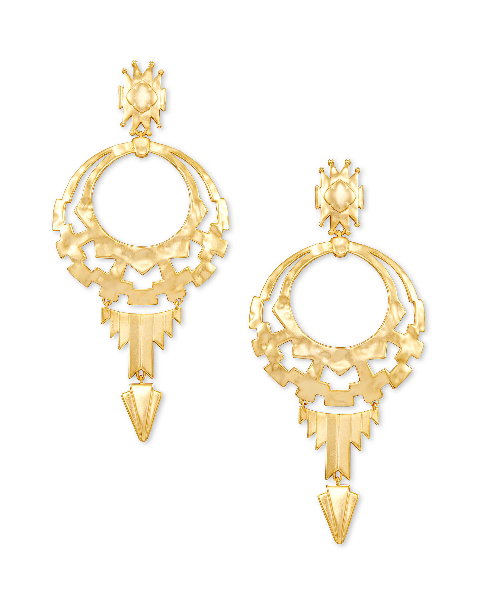 Kendra Scott Shiva Statement Earrings in Gold | Plated Brass