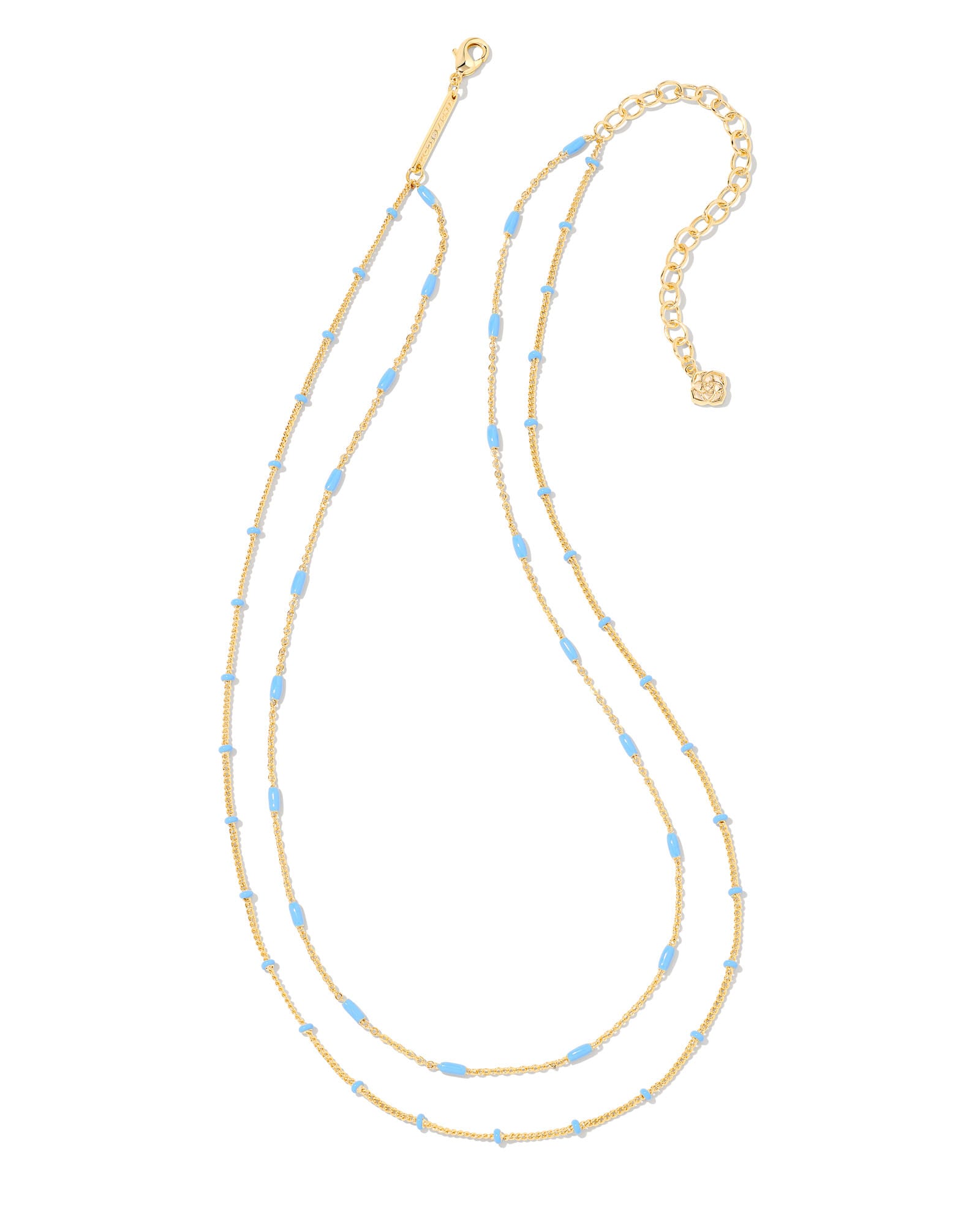 Kendra Scott Dottie Gold Multi Strand Necklace in Periwinkle | Enamel
