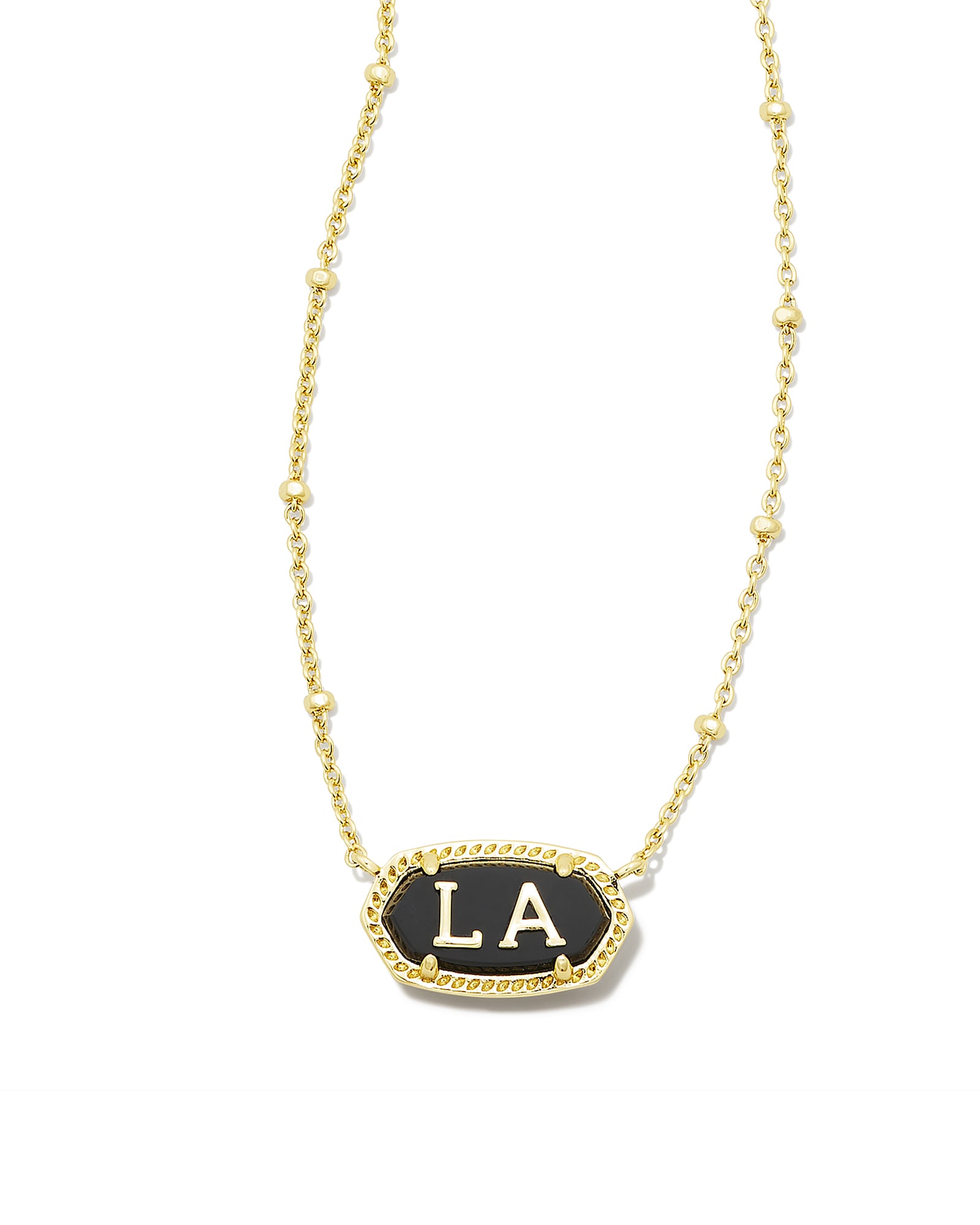 Kendra Scott Elisa Gold Louisiana Necklace in Black | Agate