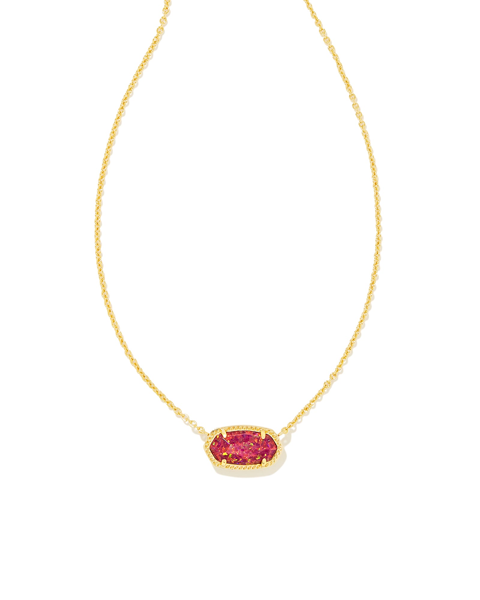 Photos - Pendant / Choker Necklace KENDRA SCOTT Elisa Gold Pendant Necklace in Berry | Kyocera Opal 