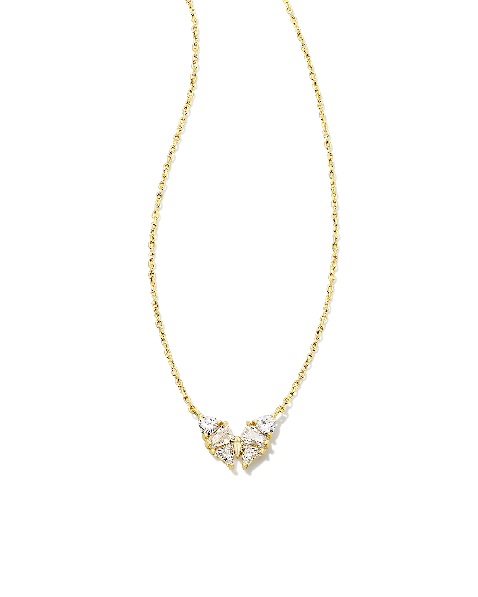 Juliette Silver Pendant Necklace in White Crystal