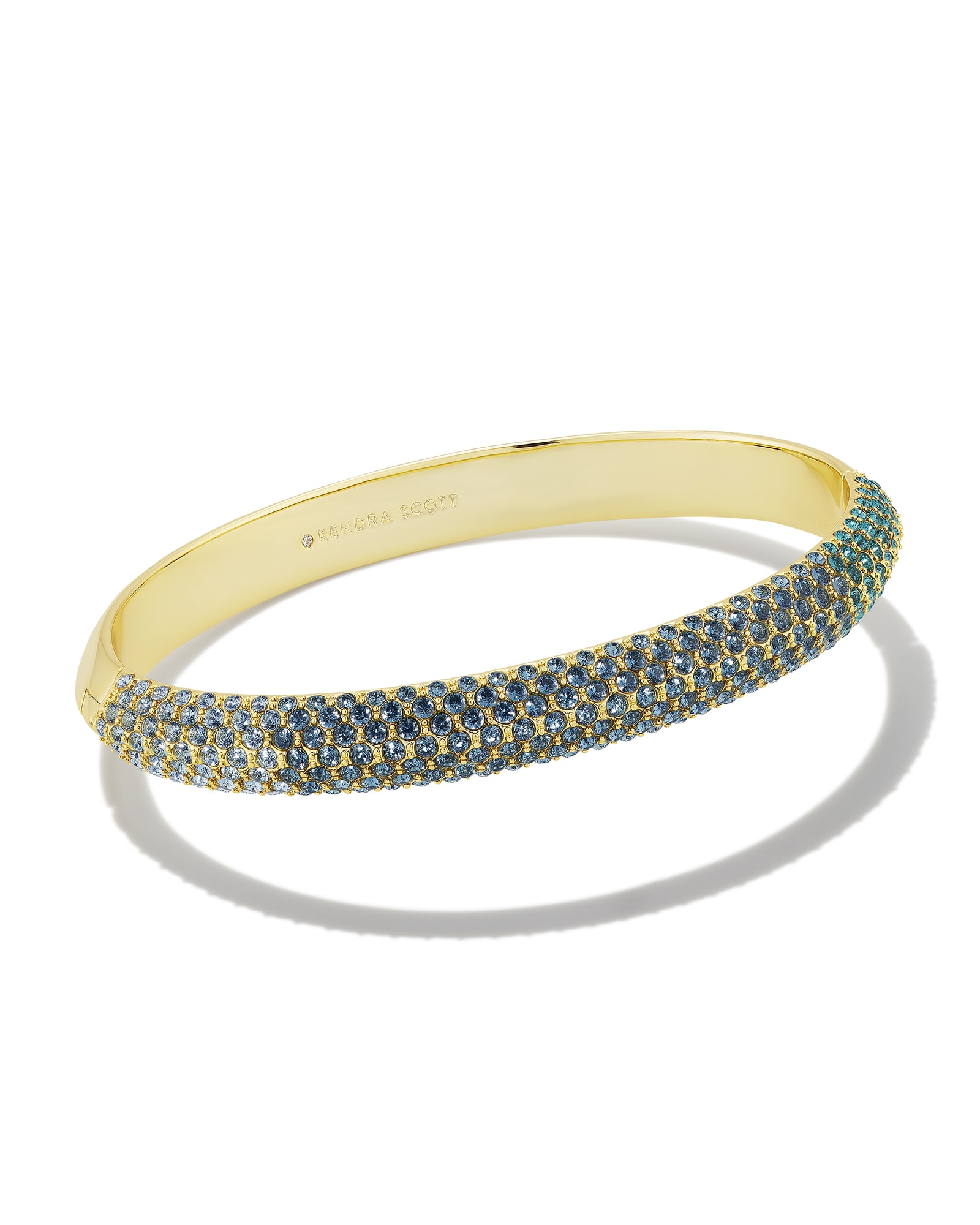 Photos - Bracelet KENDRA SCOTT Mikki Gold Pave Bangle  in Green Blue Ombre Mix | Cry 