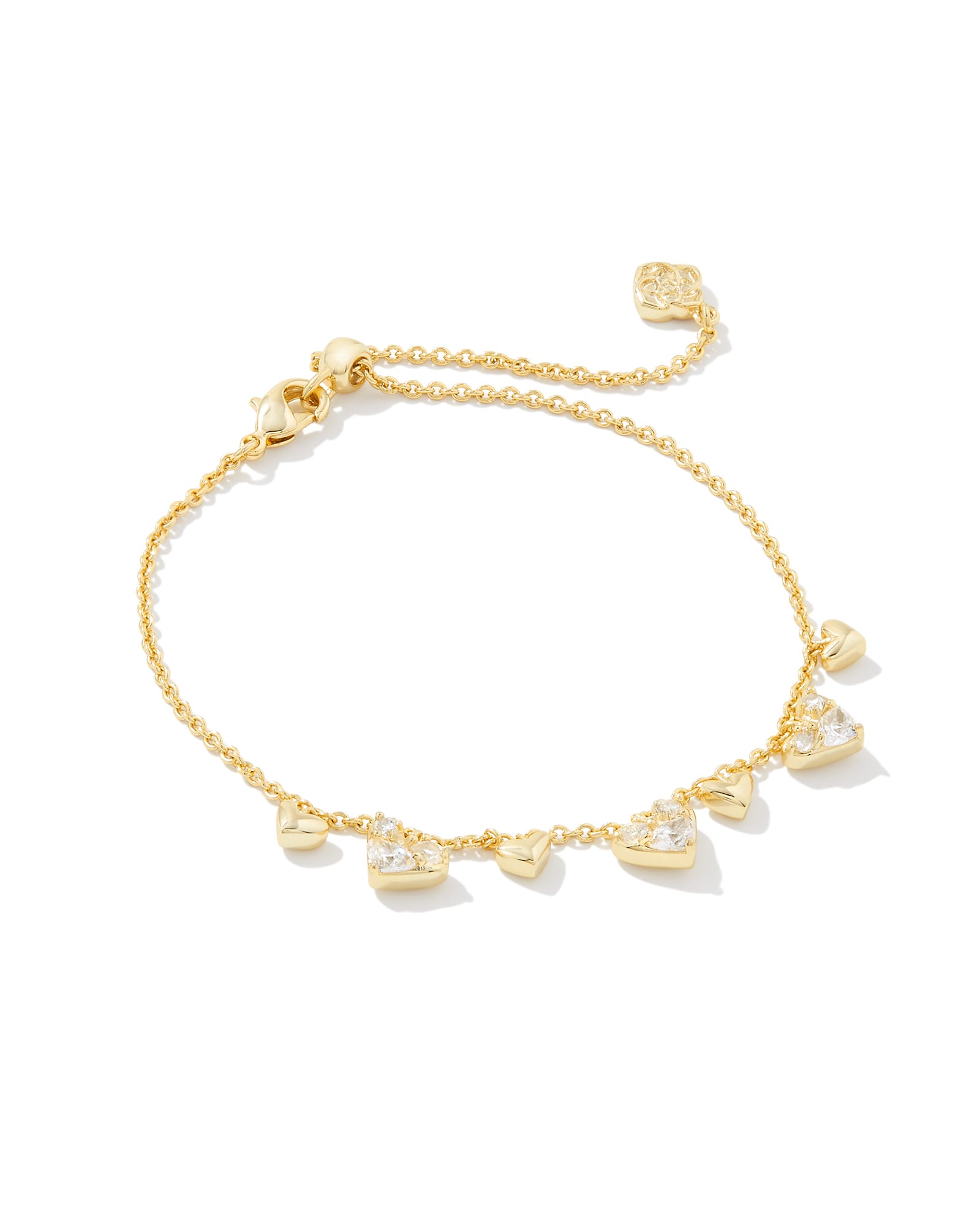 Elaina Gold Adjustable Chain Bracelet in Red Illusion