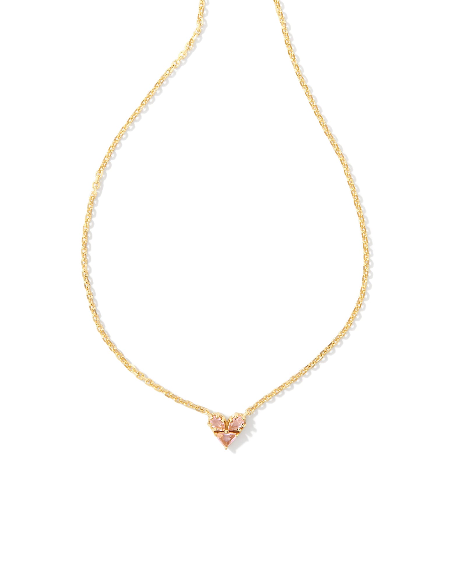 Glass Chain Necklace - Clear & Pink with Gold Foil