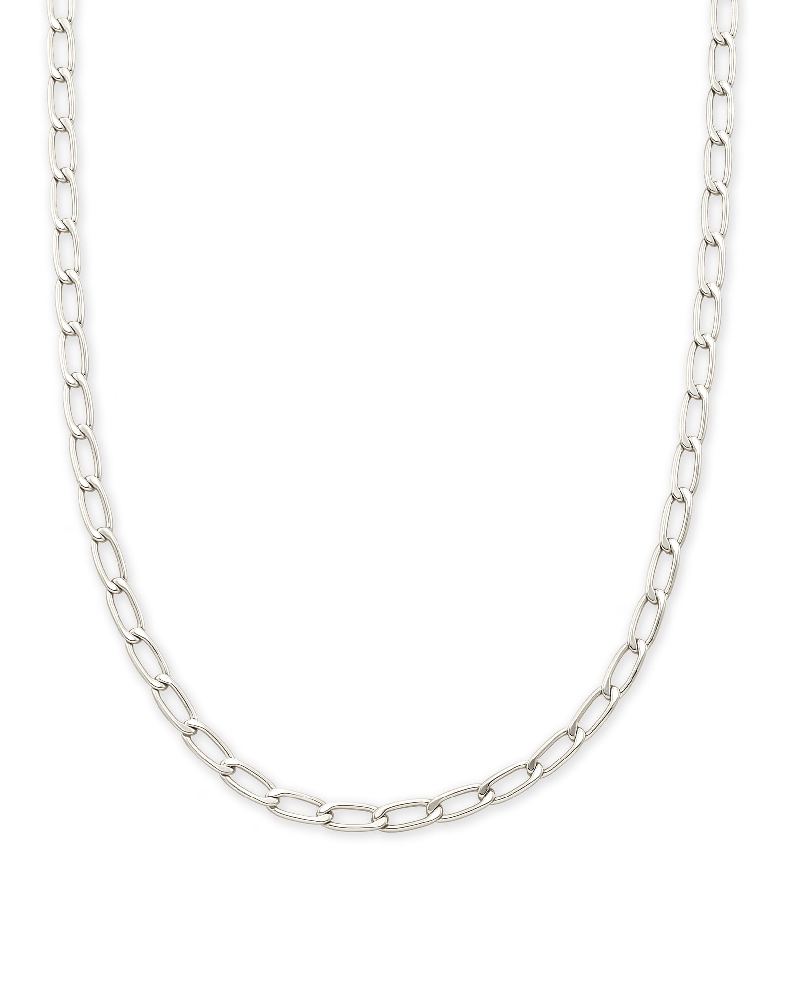Kendra Scott Merrick Chain Necklace in Silver | Plated Brass/Metal Rhodium