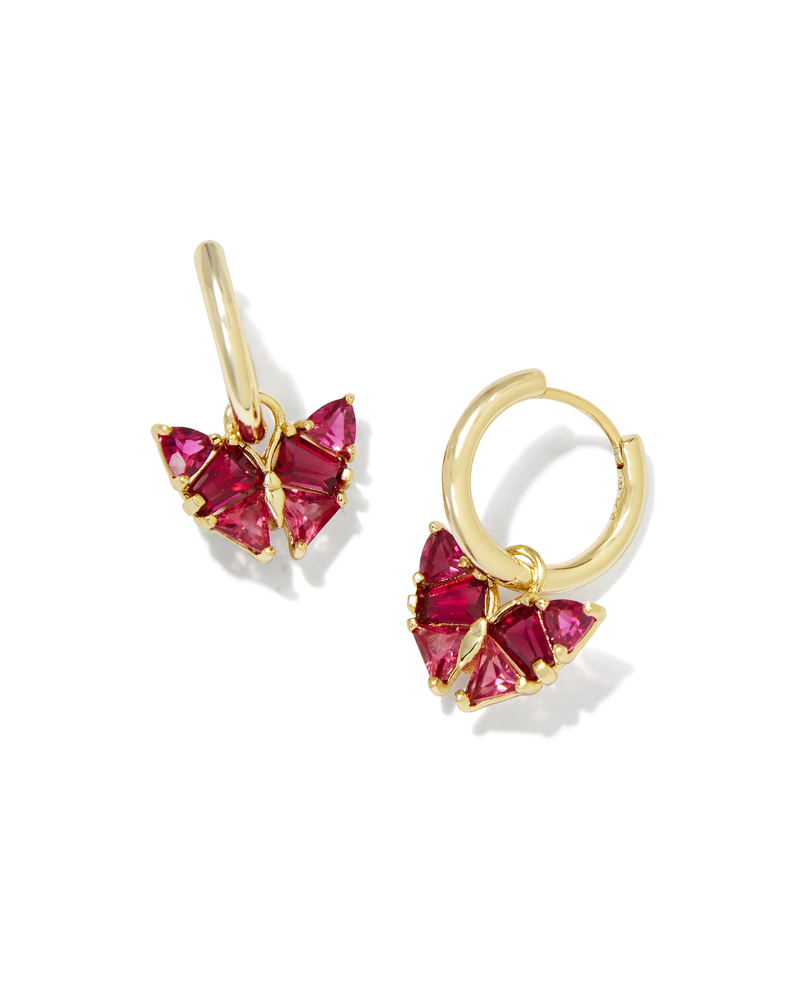 Photos - Earrings KENDRA SCOTT Blair Gold Butterfly Huggie  in Cranberry Mix | Cryst 
