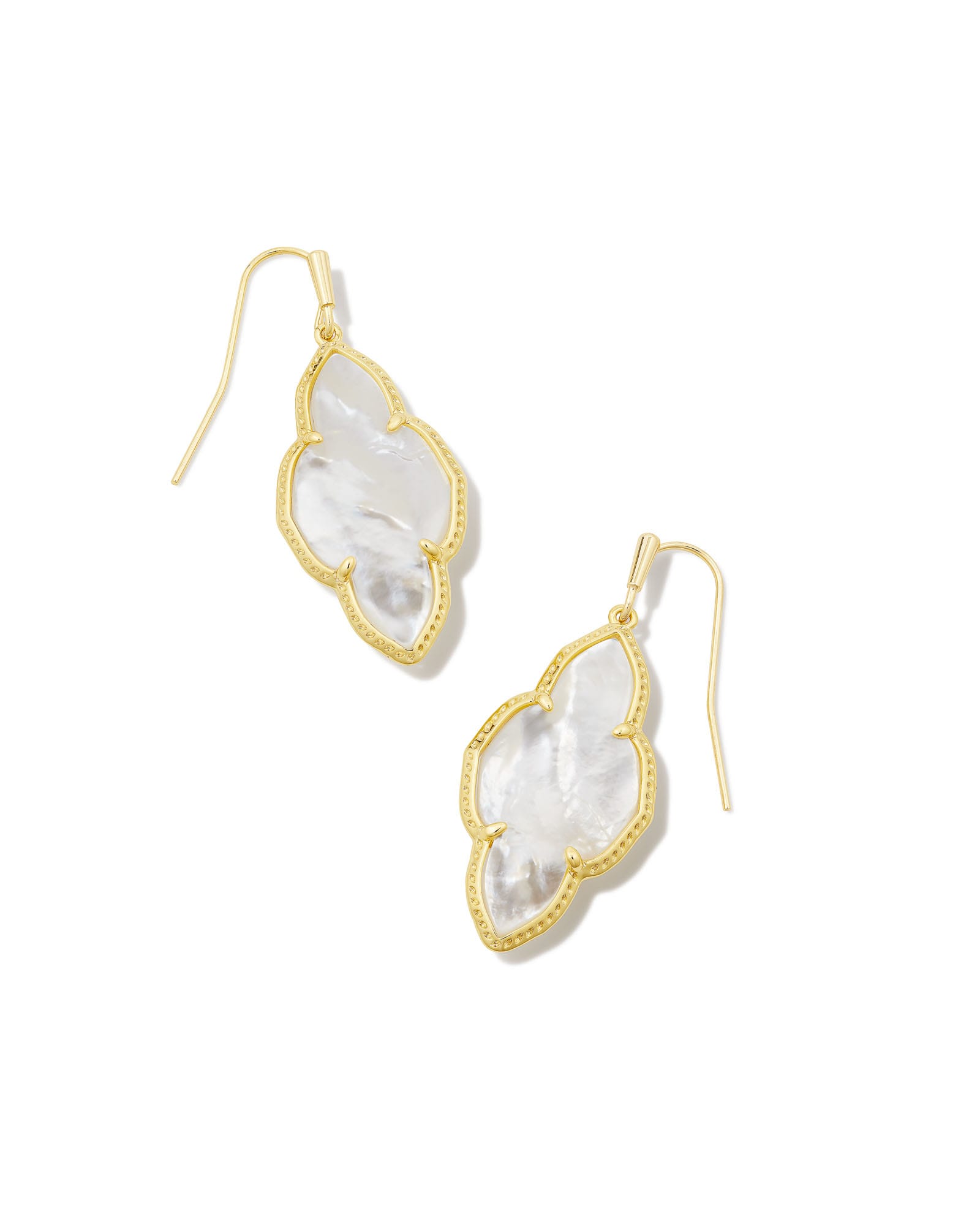 Kendra Scott Abbie Gold Drop Earrings in Ivory Mother-of-Pearl | Mother Of Pearl