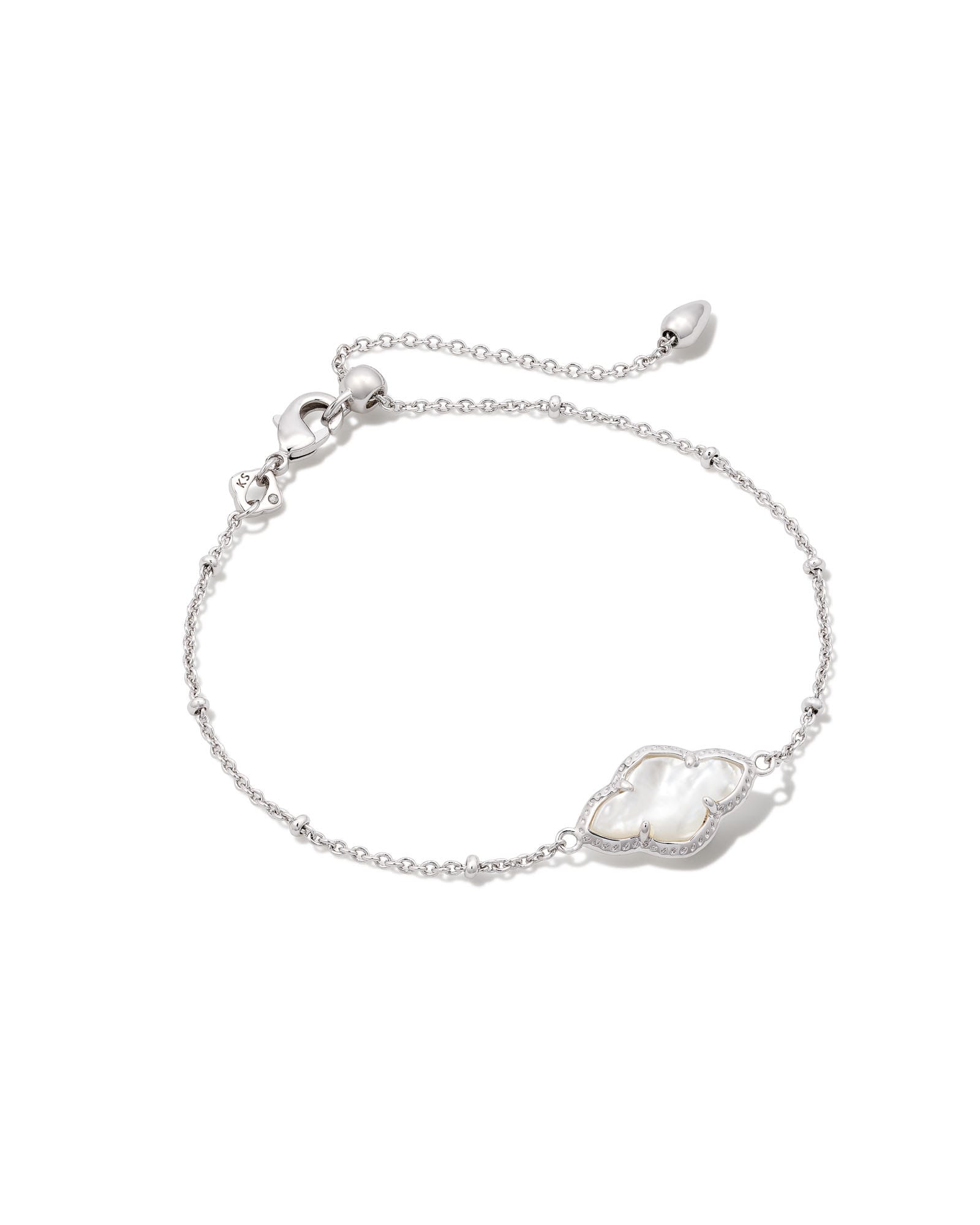 Kendra Scott Abbie Silver Satellite Chain Bracelet in Ivory Mother-of-Pearl | Mother Of Pearl/Metal Rhodium