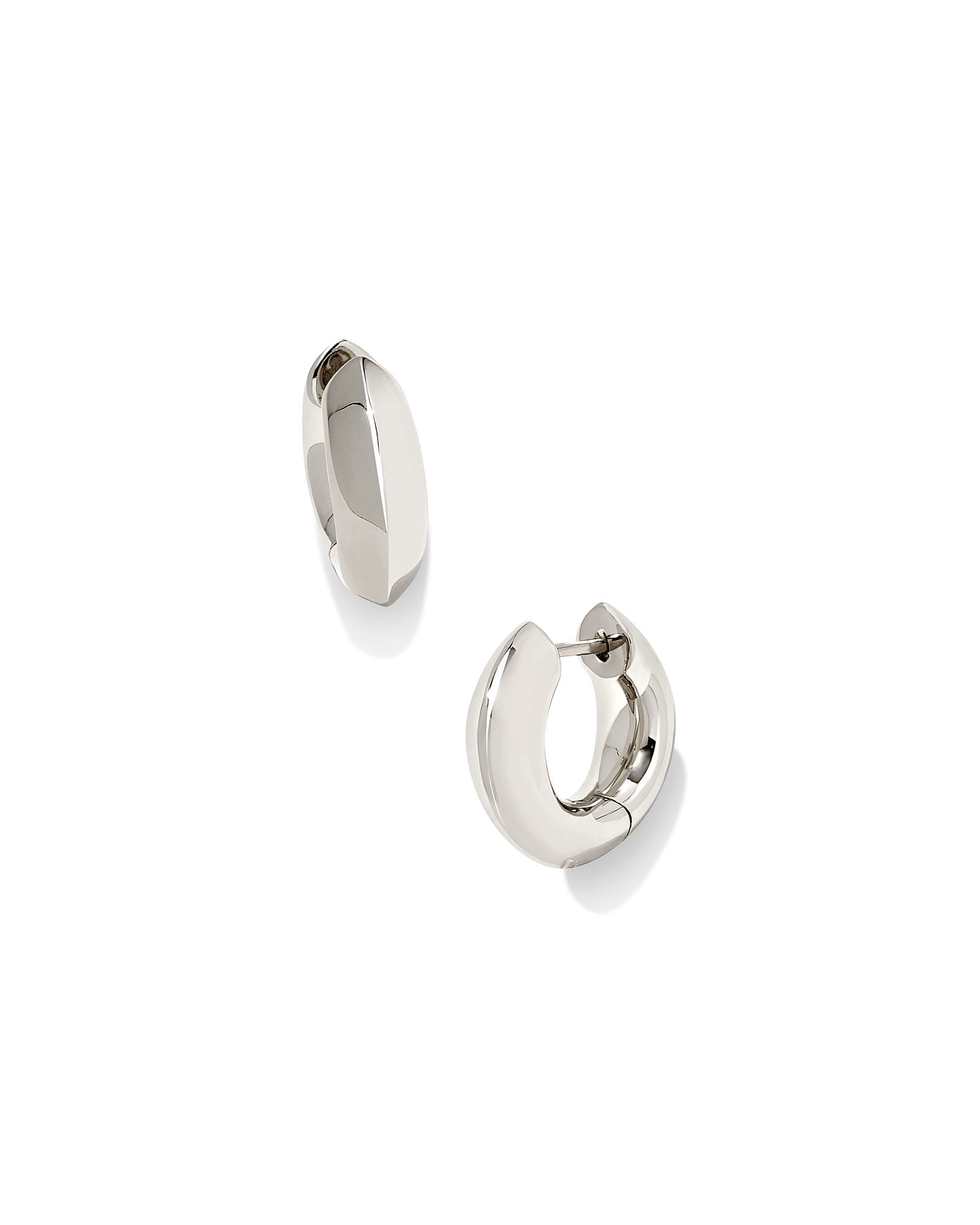 Mikki Pave Huggie Earrings in Silver