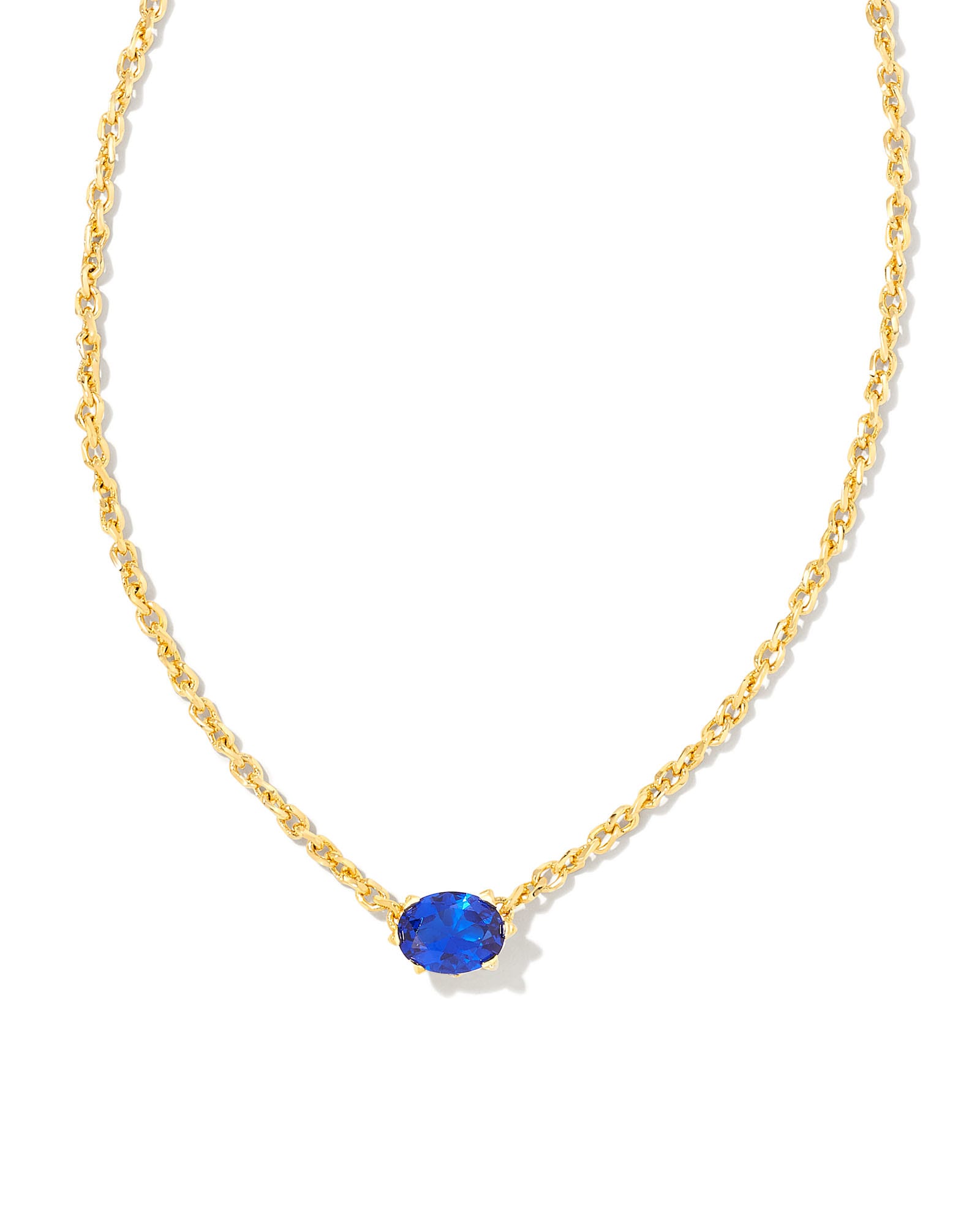 Kendra Scott Cailin Gold Pendant Necklace in Blue Crystal | Nanogem 1340