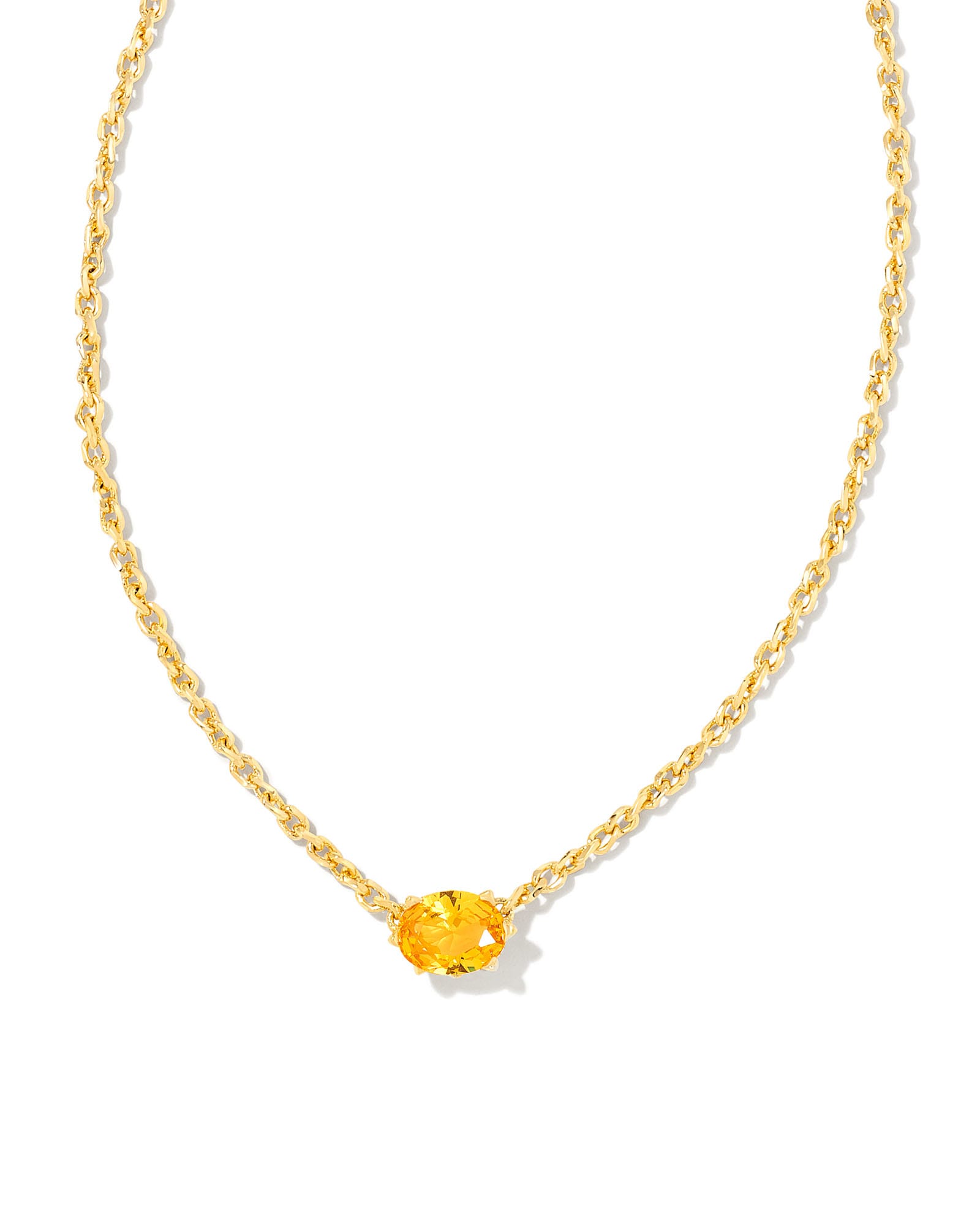 Kendra Scott Cailin Gold Pendant Necklace in Golden Yellow Crystal | Nano Crystal