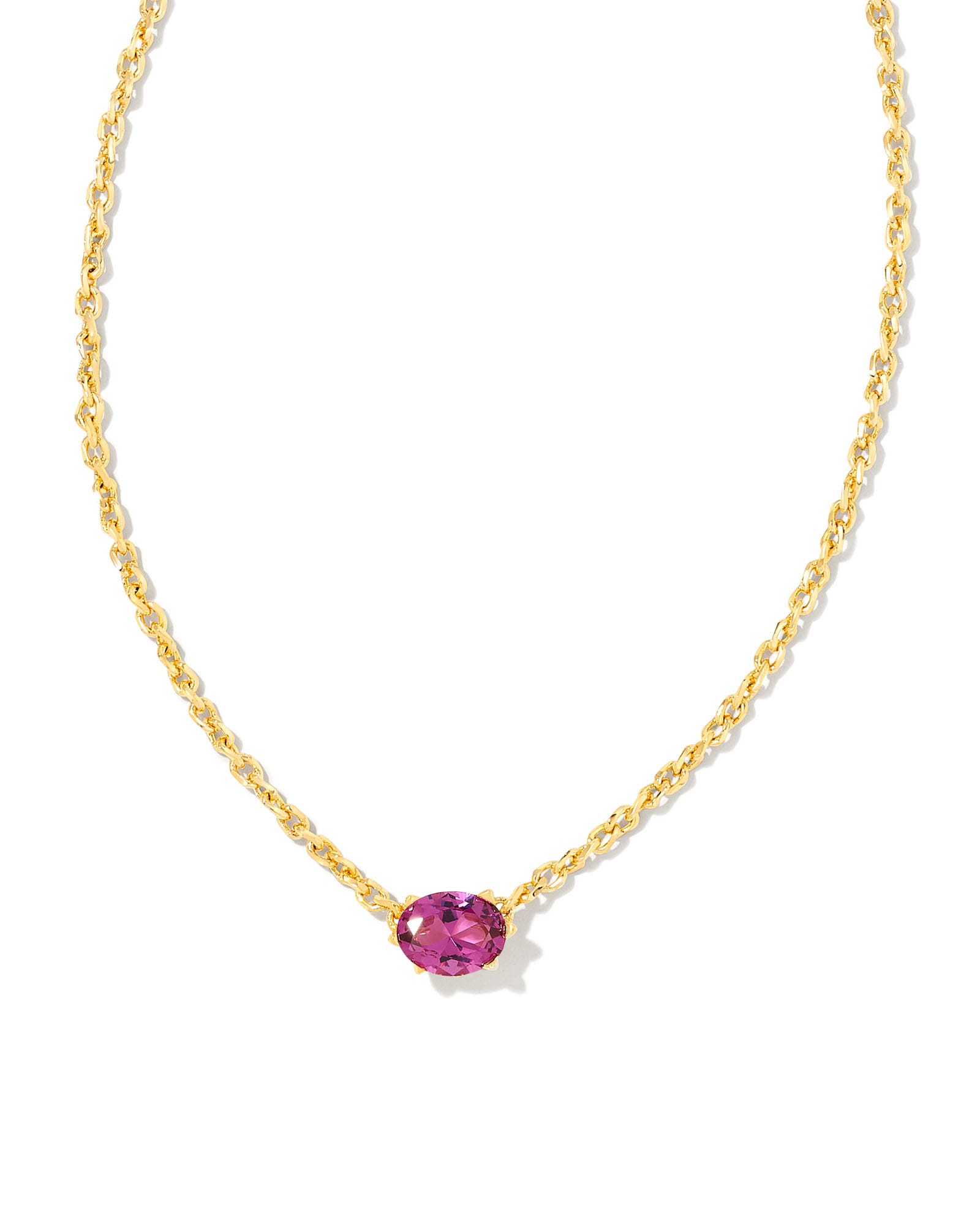 Kendra Scott Cailin Gold Pendant Necklace in Purple Crystal | Nano Crystal