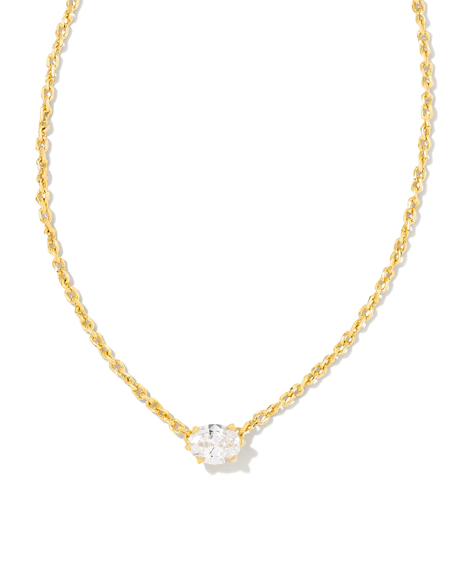 Kendra Scott Cailin Gold Pendant Necklace in White | Crystal