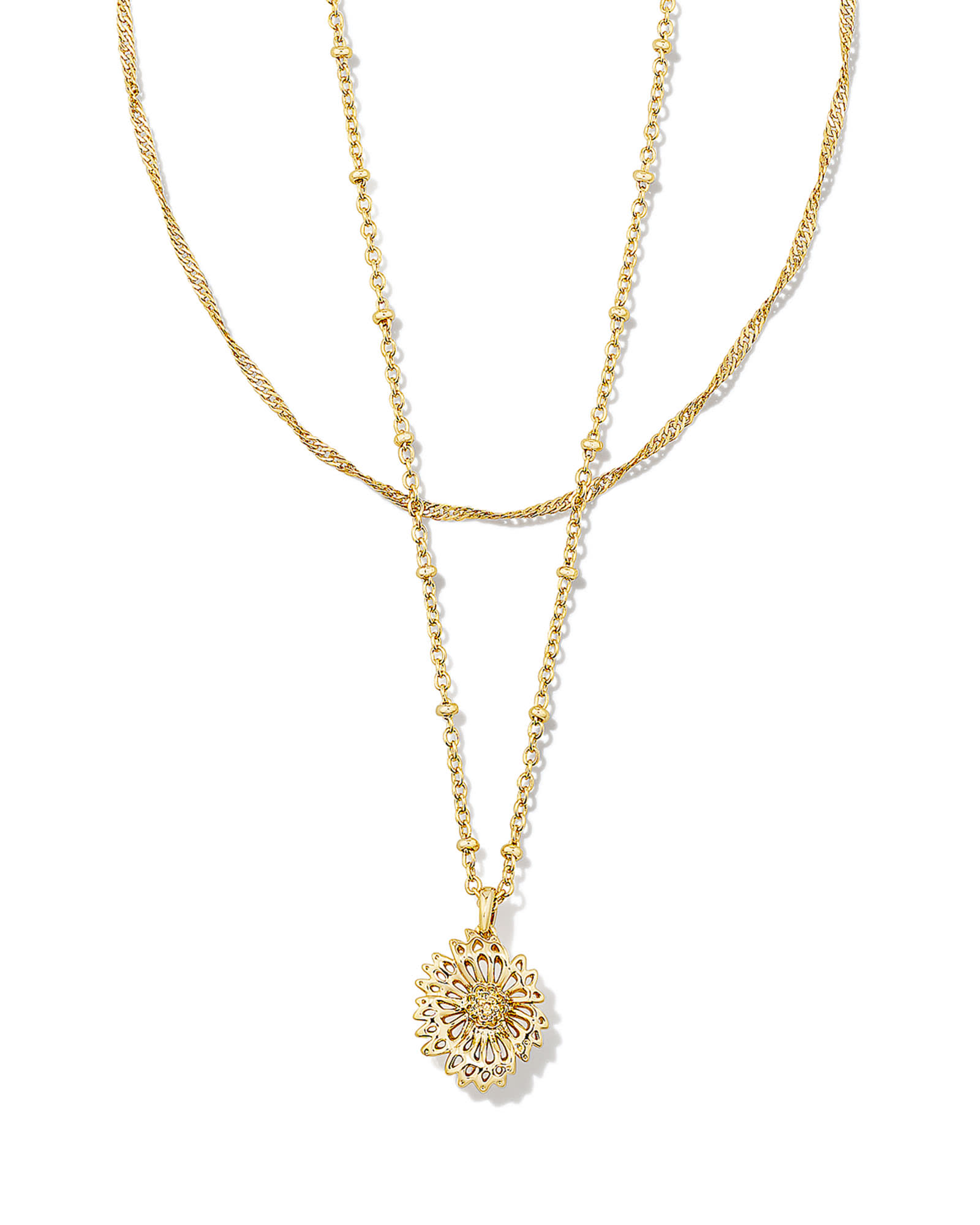Kendra Scott Brielle Multi Strand Necklace in Gold | Plated Brass