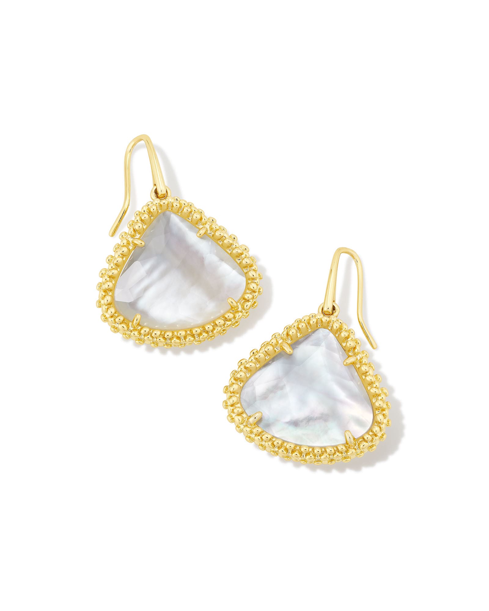 Kendra Scott Framed Kendall Gold Large Drop Earrings in Ivory Mother-of-Pearl | Mother Of Pearl