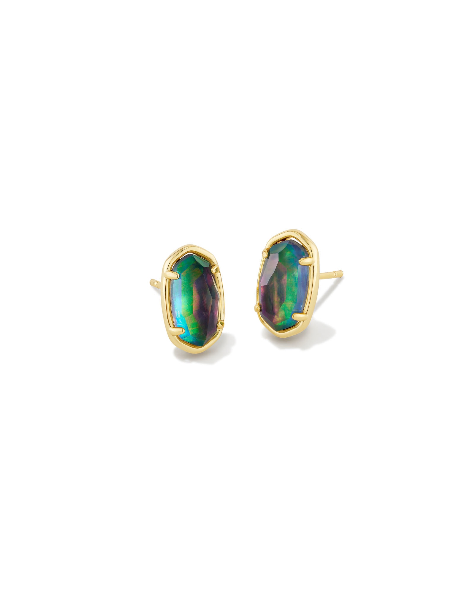 Kendra Scott Grayson Gold Stone Stud Earrings in Lilac | Abalone