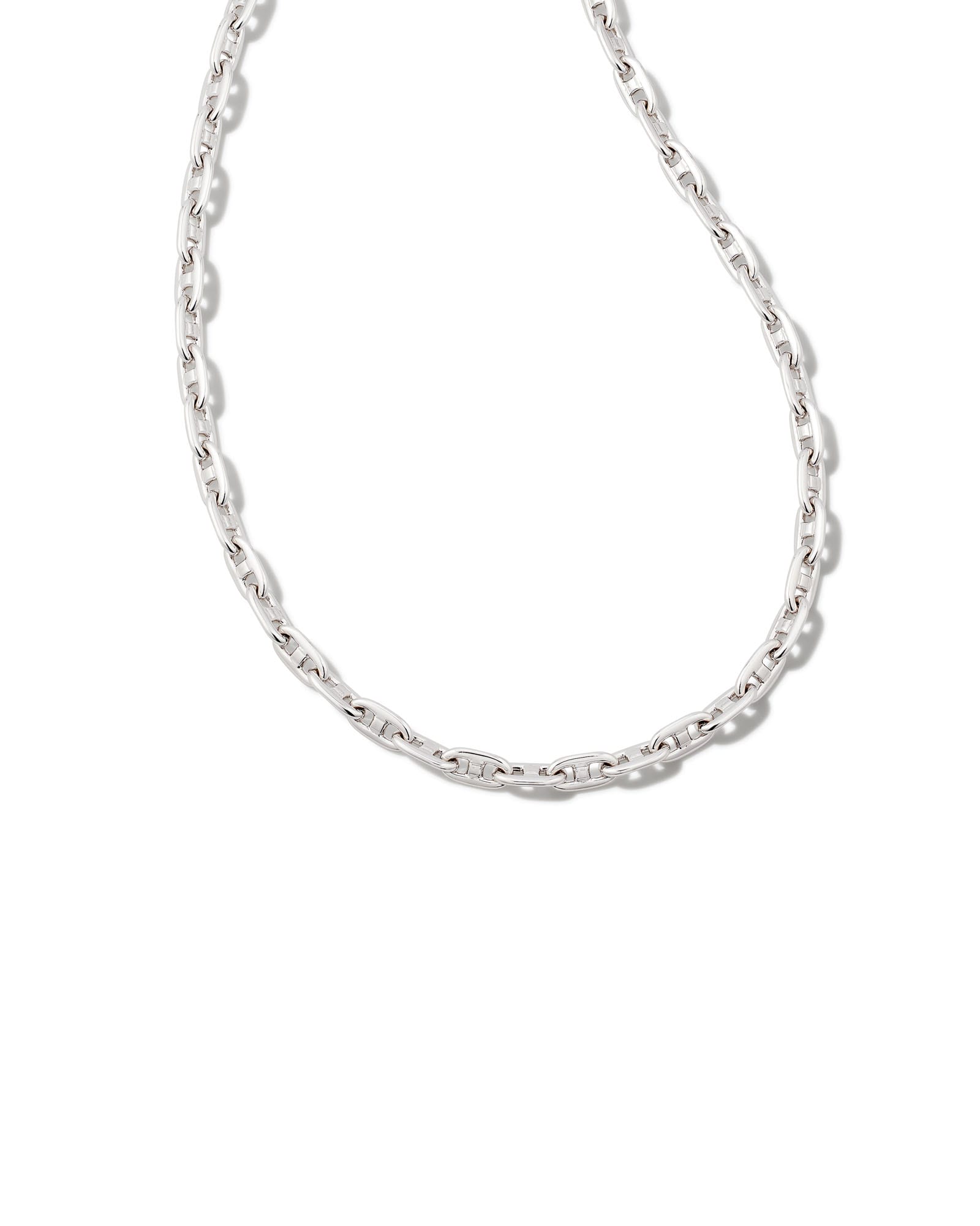Kendra Scott Bailey Chain Necklace in Silver | Plated Brass/Metal Rhodium