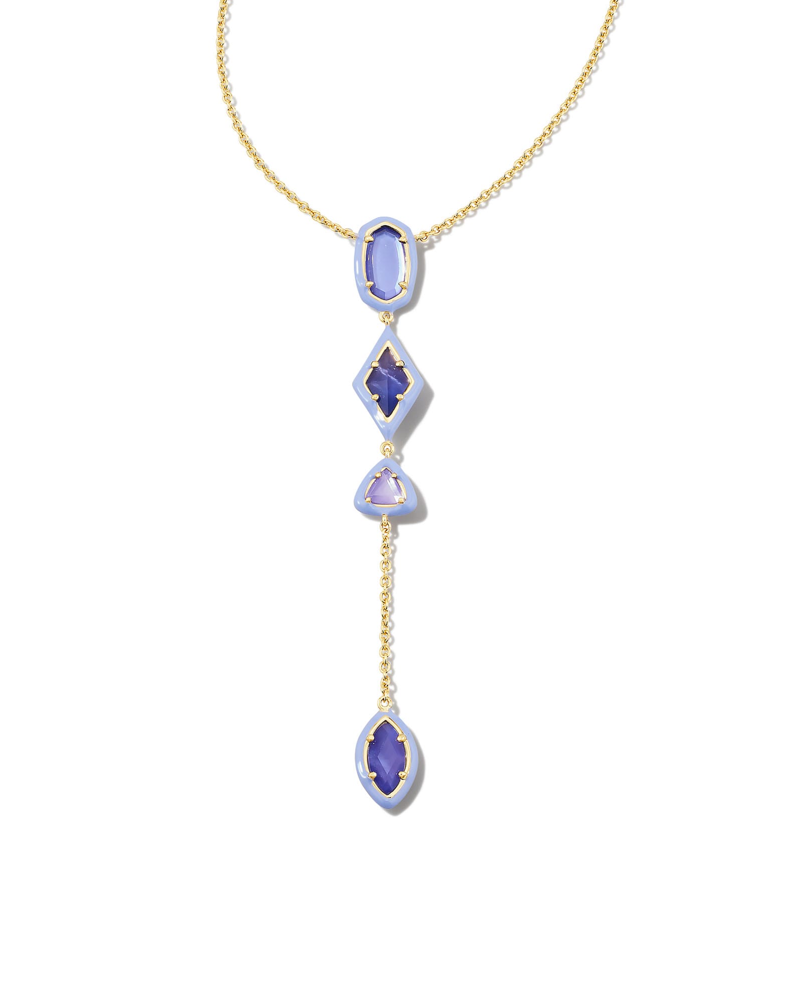 Kendra Scott Greta Gold Y Necklace in Lavender Mix | Mixed Stones