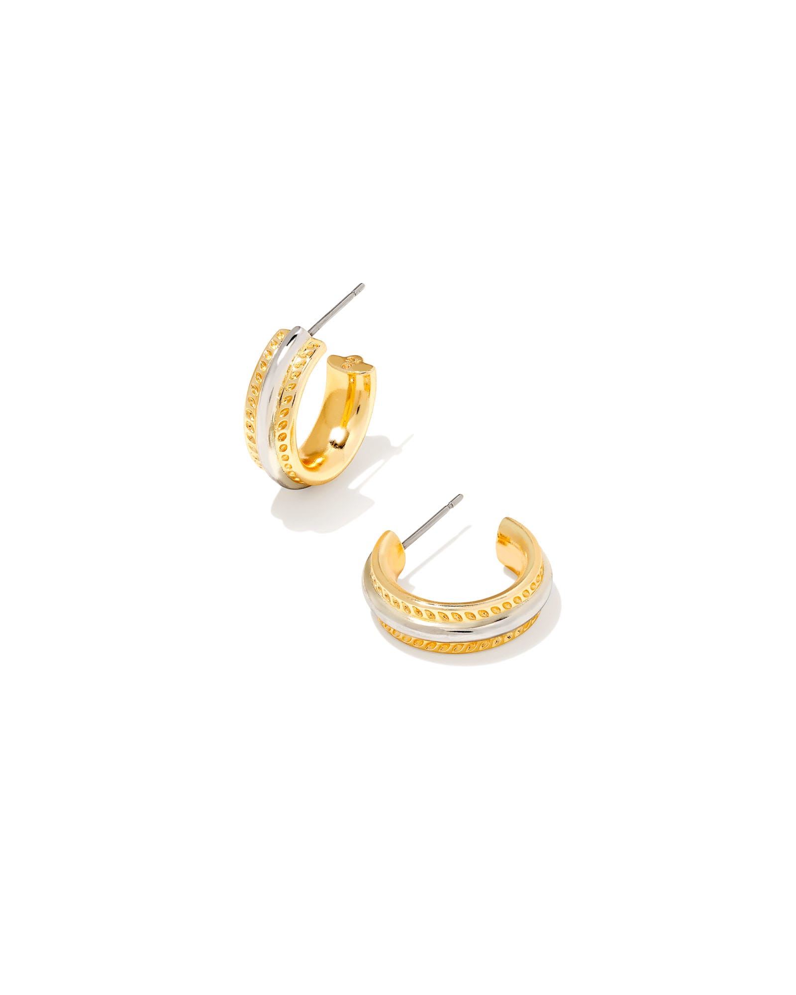 Kendra Scott Merritt Huggie Earrings in Mixed Metal | Mixed Stones/Metal