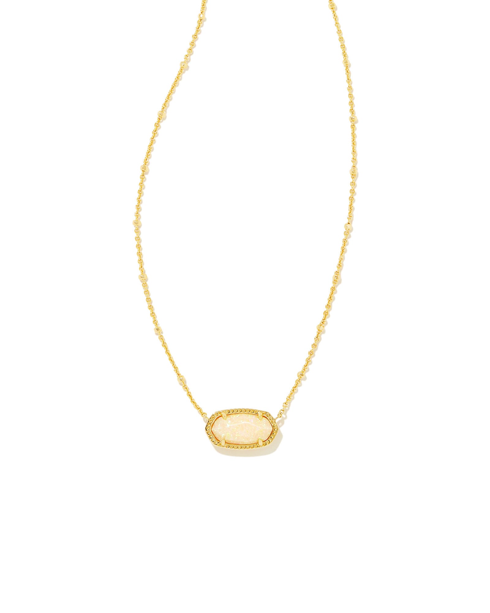 Kendra Scott Elisa Gold Satellite Short Pendant Necklace in Yellow | Kyocera Opal