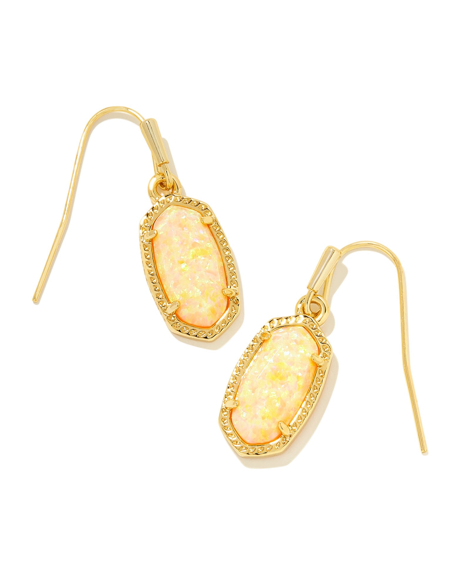 Kendra Scott Lee Gold Drop Earrings in Yellow | Kyocera Opal