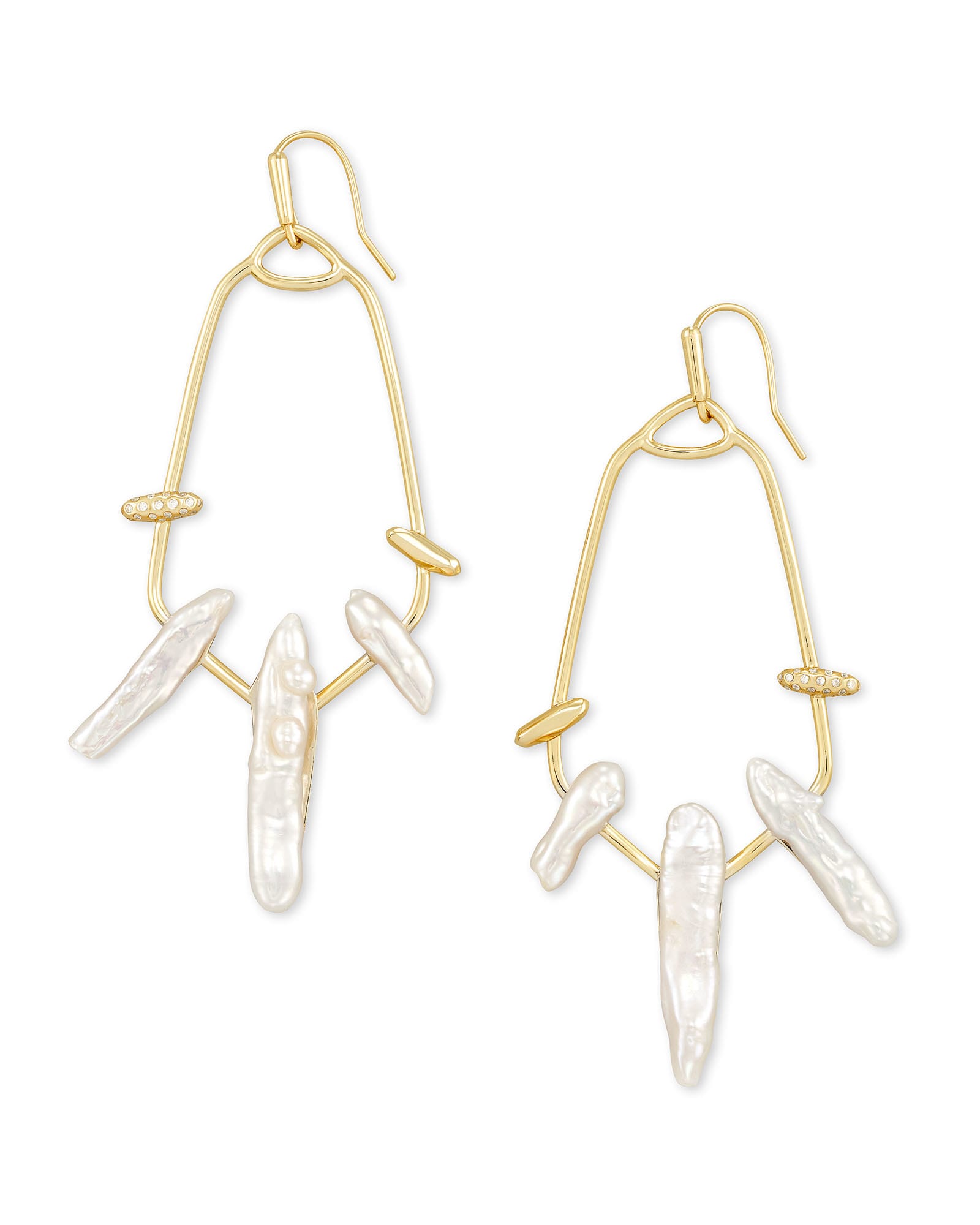 Kendra Scott Eileen Gold Statement Earrings in White Pearl | Baroque Pearl