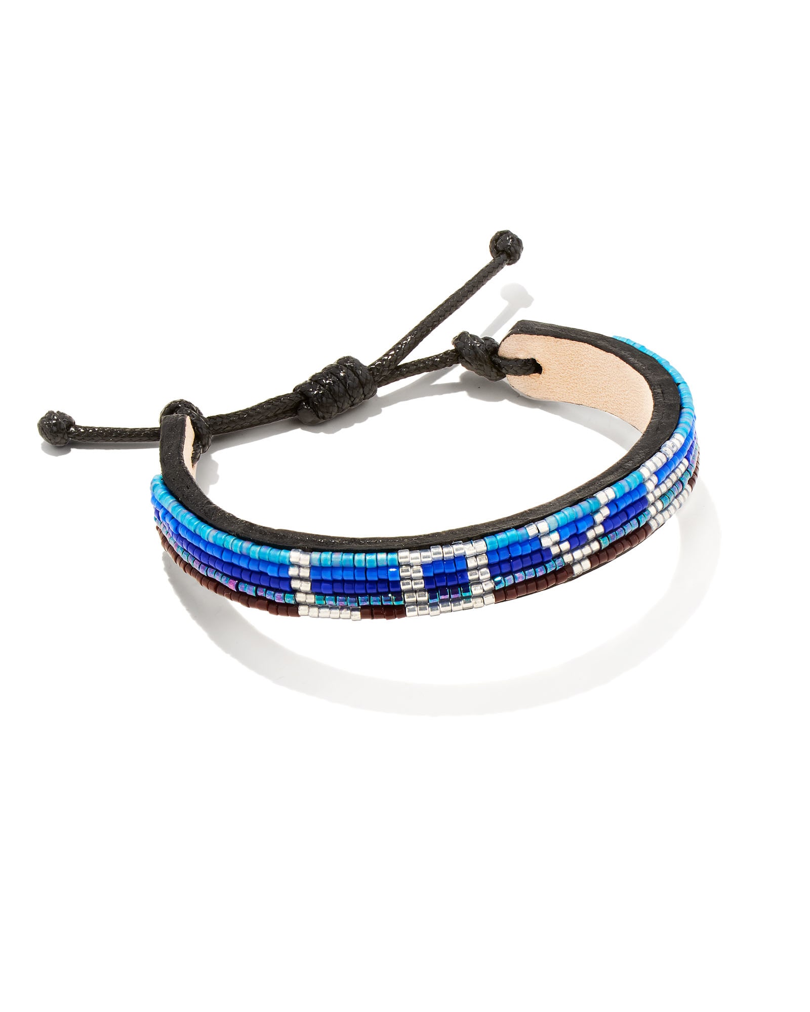 Kendra Scott Love Beaded Friendship Bracelet in Blue Ombre Mix | Miyuki Delica Beads/Leather