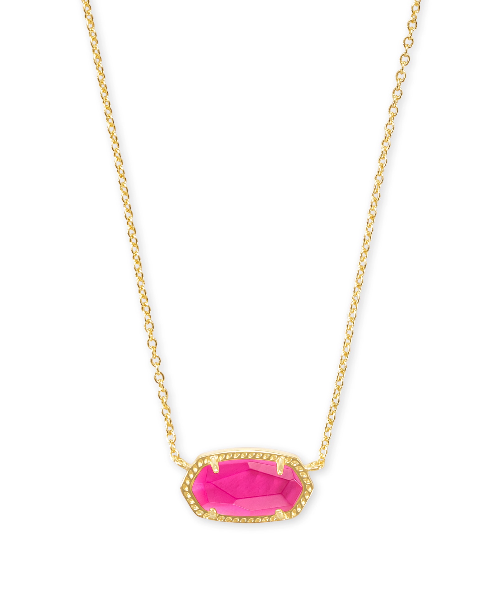 Kendra Scott Elisa Gold Pendant Necklace in Azalea Illusion | Glass/Mother Of Pearl/Cubic Zirconia