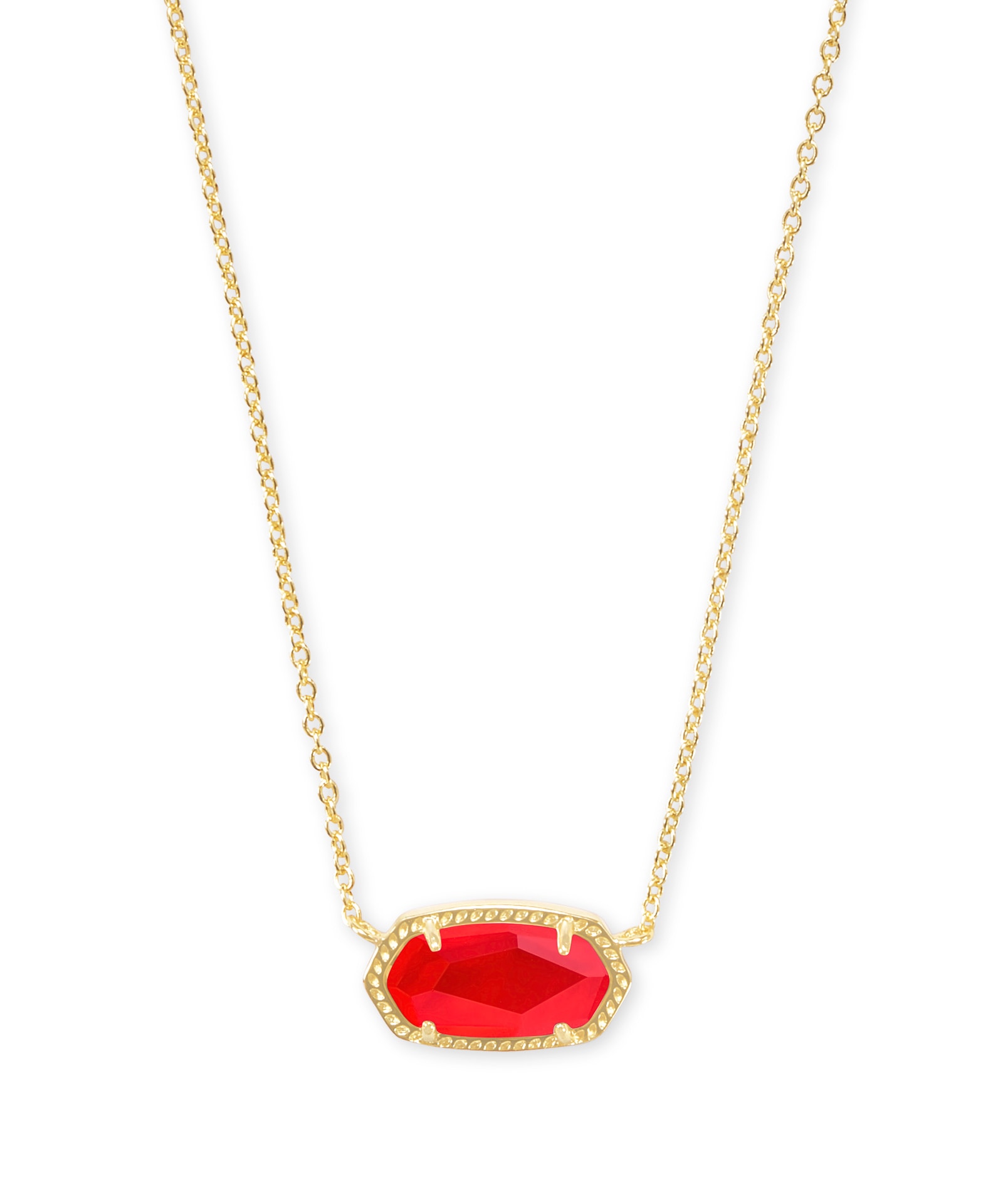 Kendra Scott Elisa Gold Pendant Necklace in Red Illusion | Glass/Mother Of Pearl
