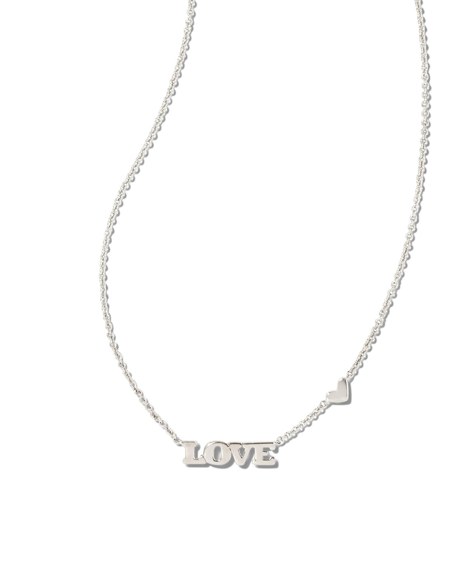 Kendra Scott Love Pendant Necklace in Silver | Plated Brass/Metal Rhodium