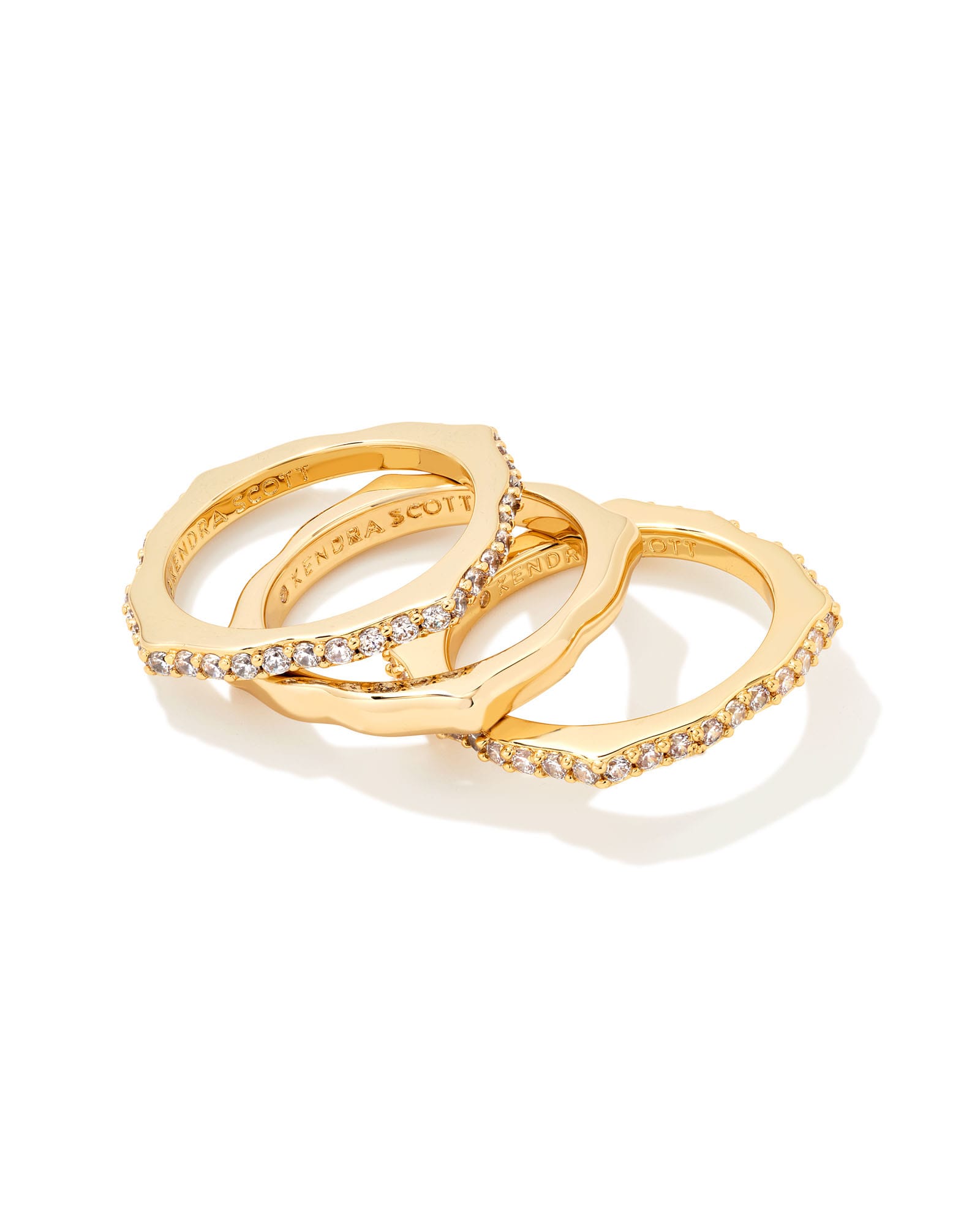Kendra Scott Mallory Gold Ring Set in White Crystal | 14K Yellow Gold