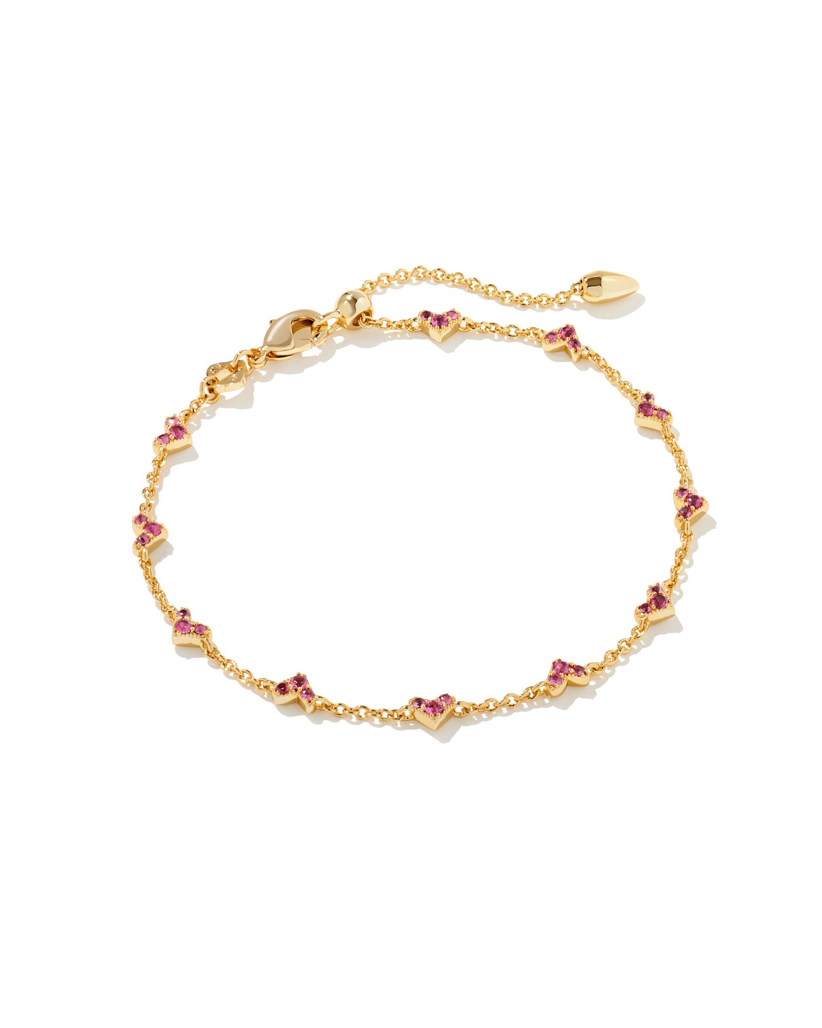 Jack Adjustable Gold Chain Bracelet in Purple Crystal