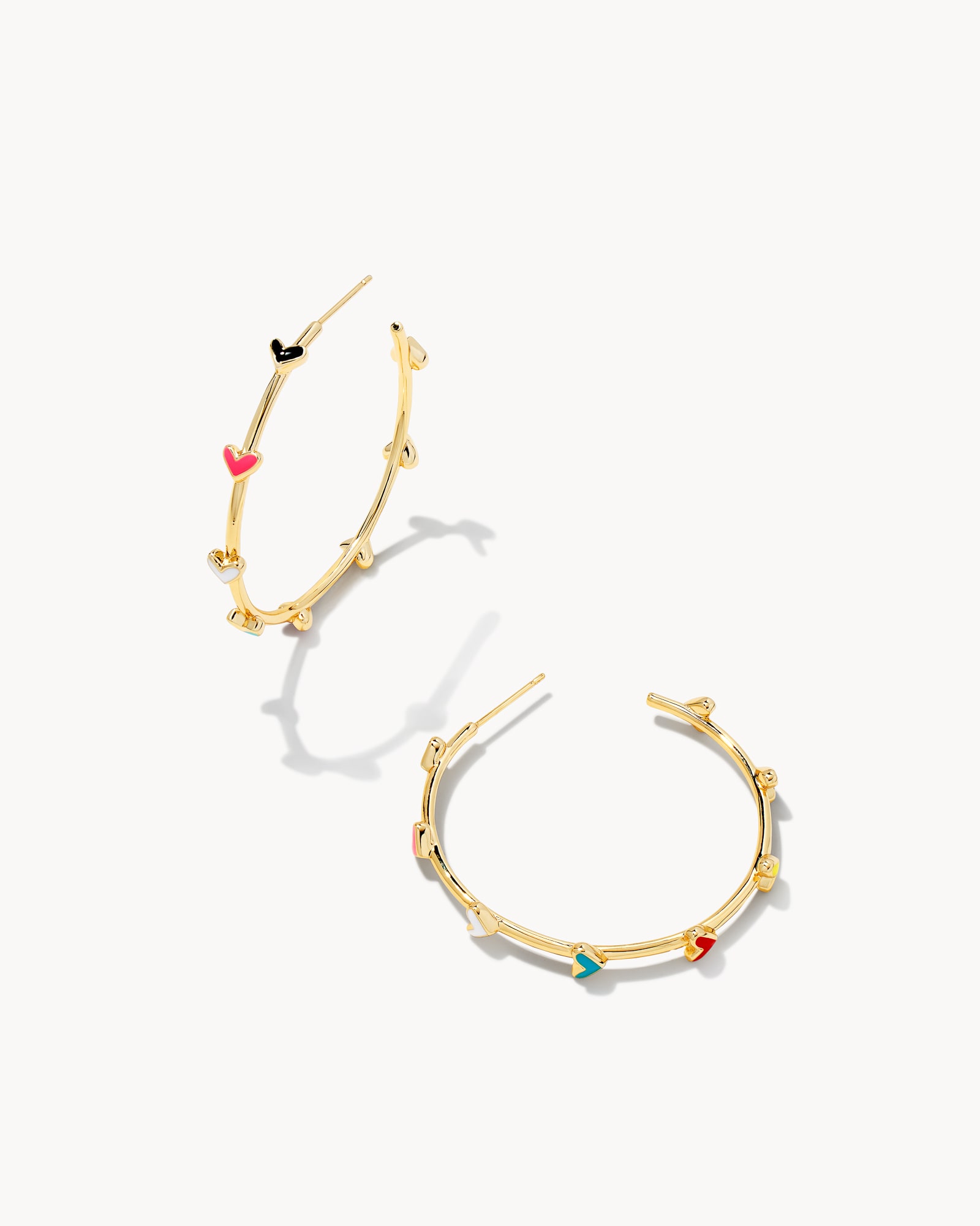 Kendra Scott Haven Heart Gold Hoop Earrings in Multi Mix | Opaque Enamel