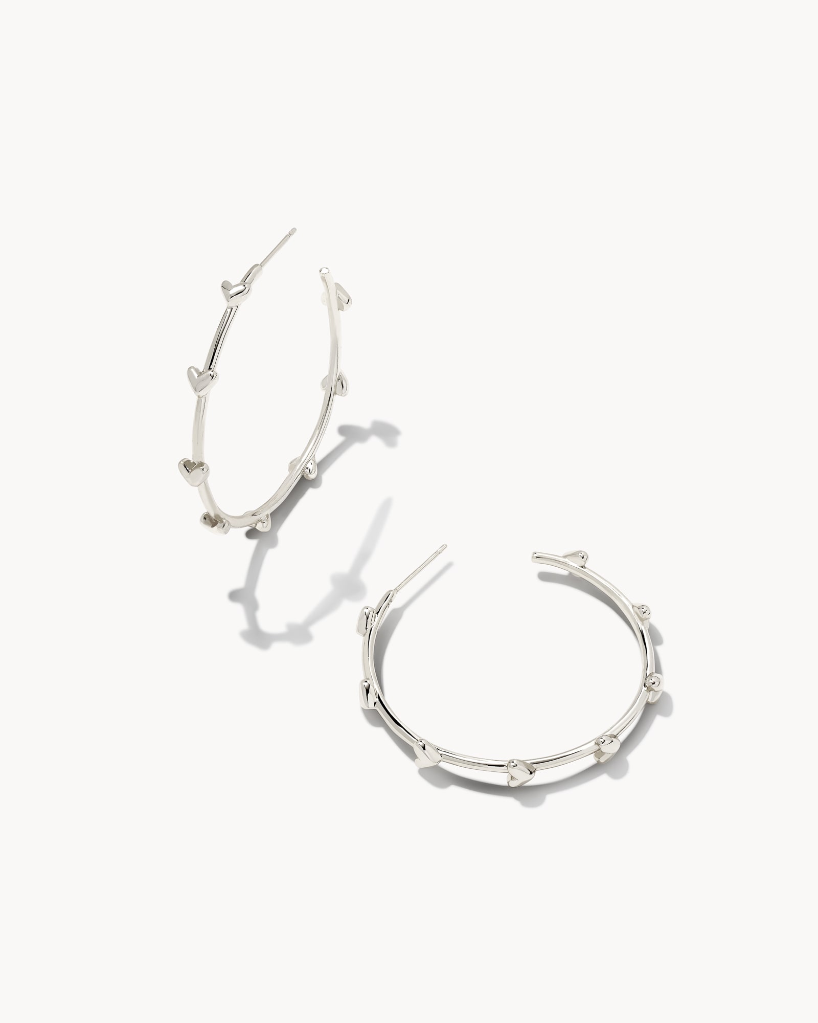 Kendra Scott Haven Heart Hoop Earrings in Silver | Plated Brass/Metal Rhodium