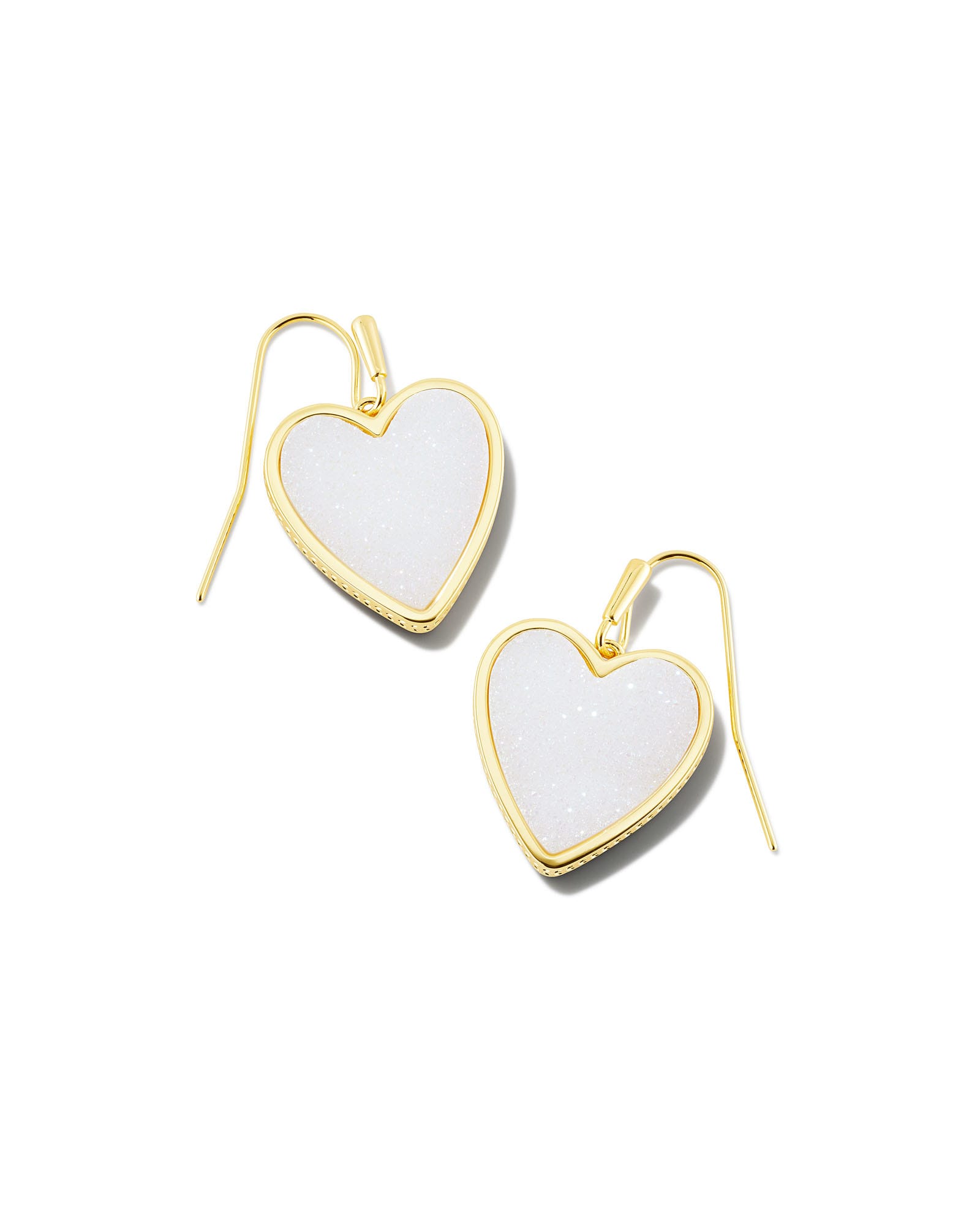 Photos - Earrings KENDRA SCOTT Heart Gold Drop  in Iridescent | Drusy 