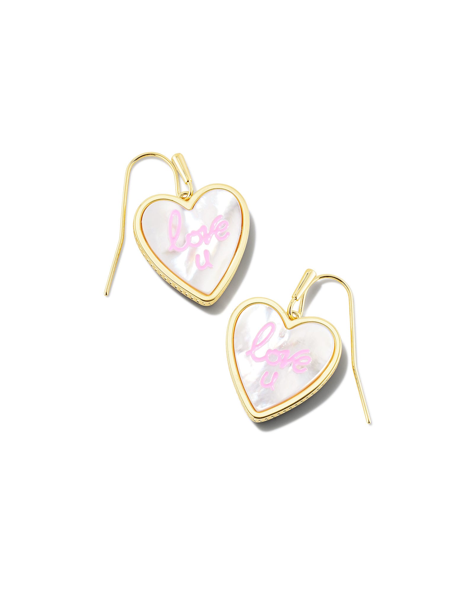 Photos - Earrings KENDRA SCOTT Love U Gold Drop  in Ivory Mother-of-Pearl | Mother O 