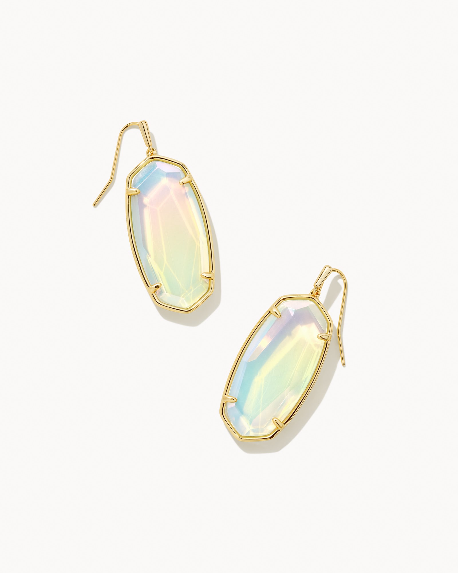 Photos - Earrings KENDRA SCOTT Faceted Gold Elle Drop  in Iridescent Opalite Illusio 