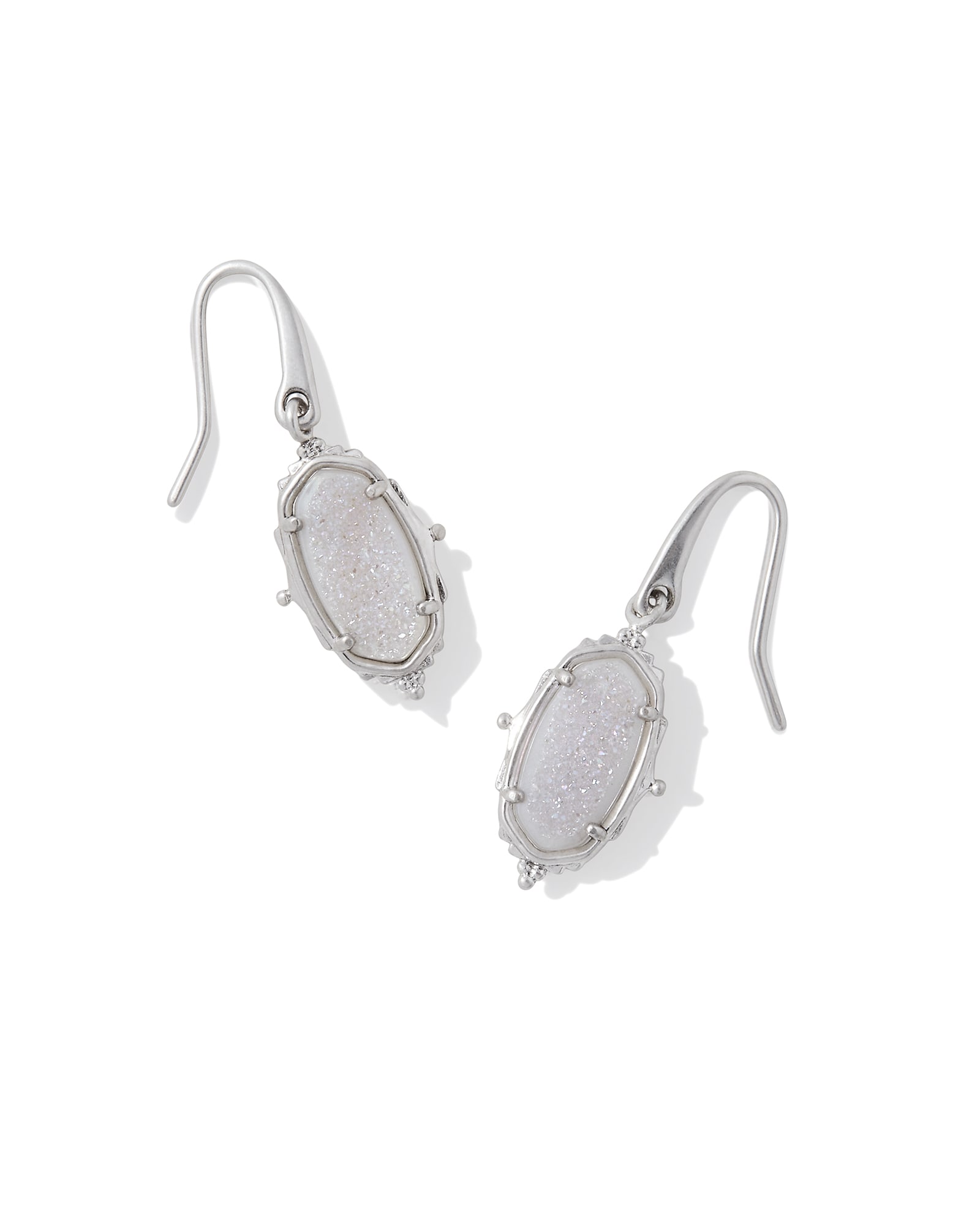 Kendra Scott Baroque Vintage Silver Lee Drop Earrings in Iridescent | Drusy