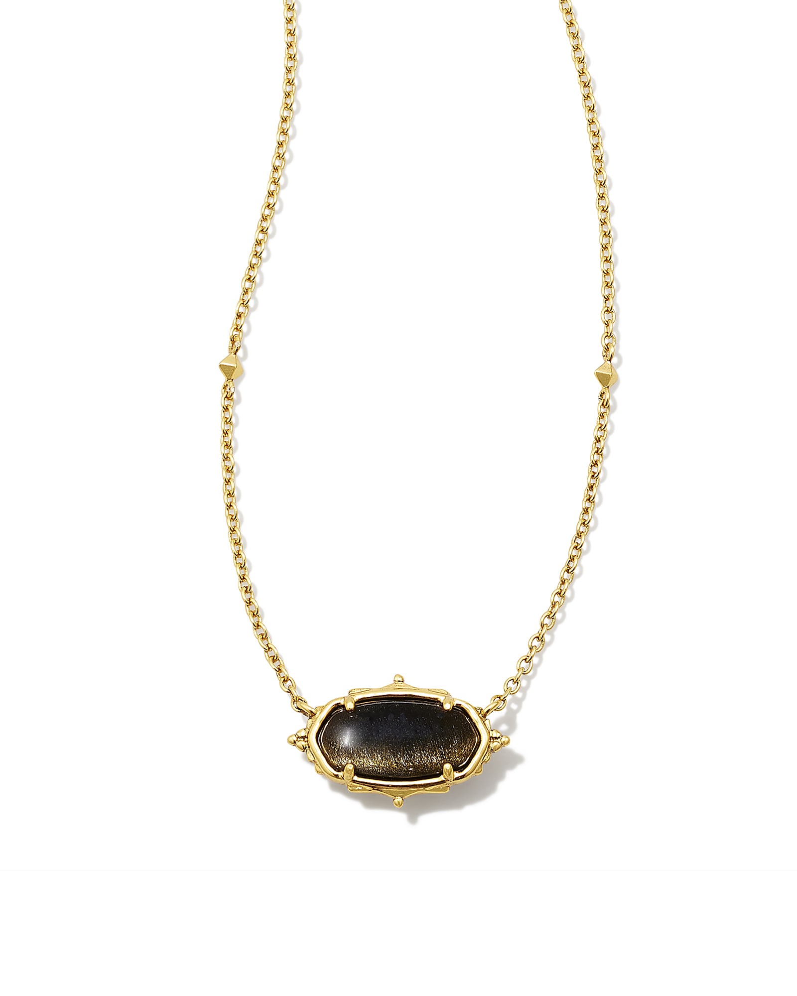 Kendra Scott Baroque Vintage Gold Elisa Pendant Necklace in Golden | Obsidian