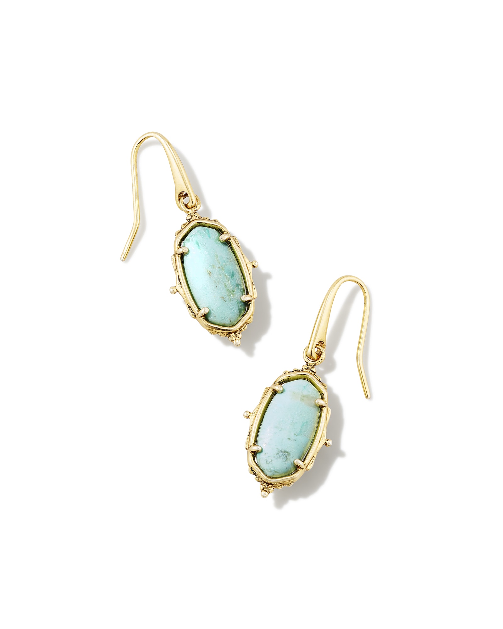 Kendra Scott Baroque Vintage Gold Lee Drop Earrings in Sea Green Chrysocolla | Phoenix Stone