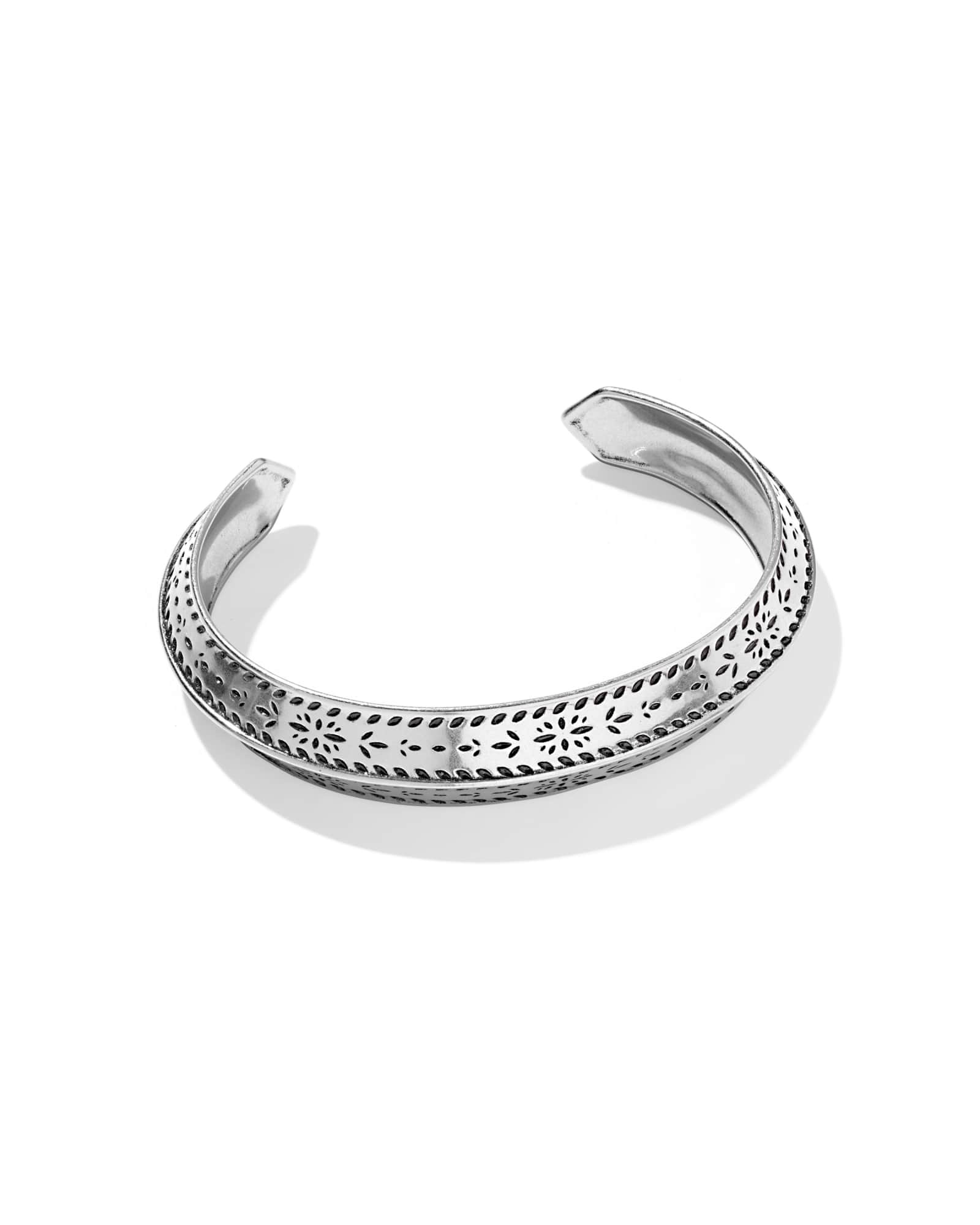Kendra Scott Keziah Etch Vintage Silver Cuff Bracelet | Metal