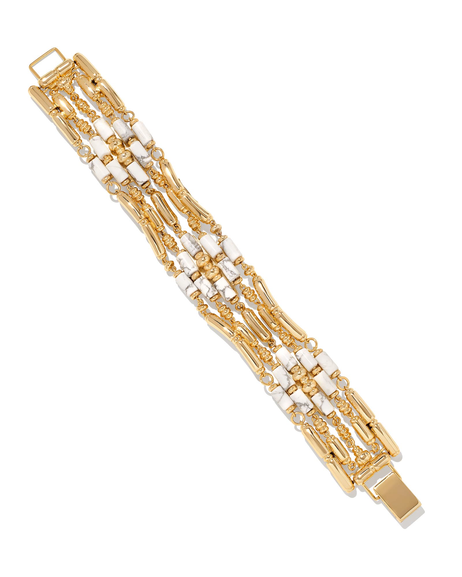 Kendra Scott Ember Gold Statement Cuff Bracelet in White Howlite | Howlite/Metal