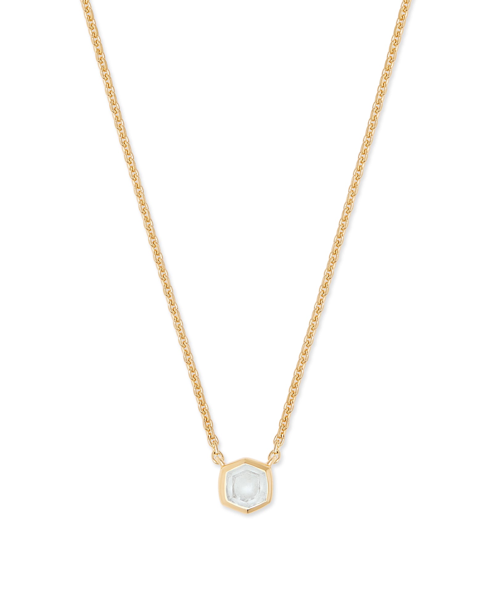 Kendra Scott Davie 18k Gold Vermeil Pendant Necklace in | Rock Crystal