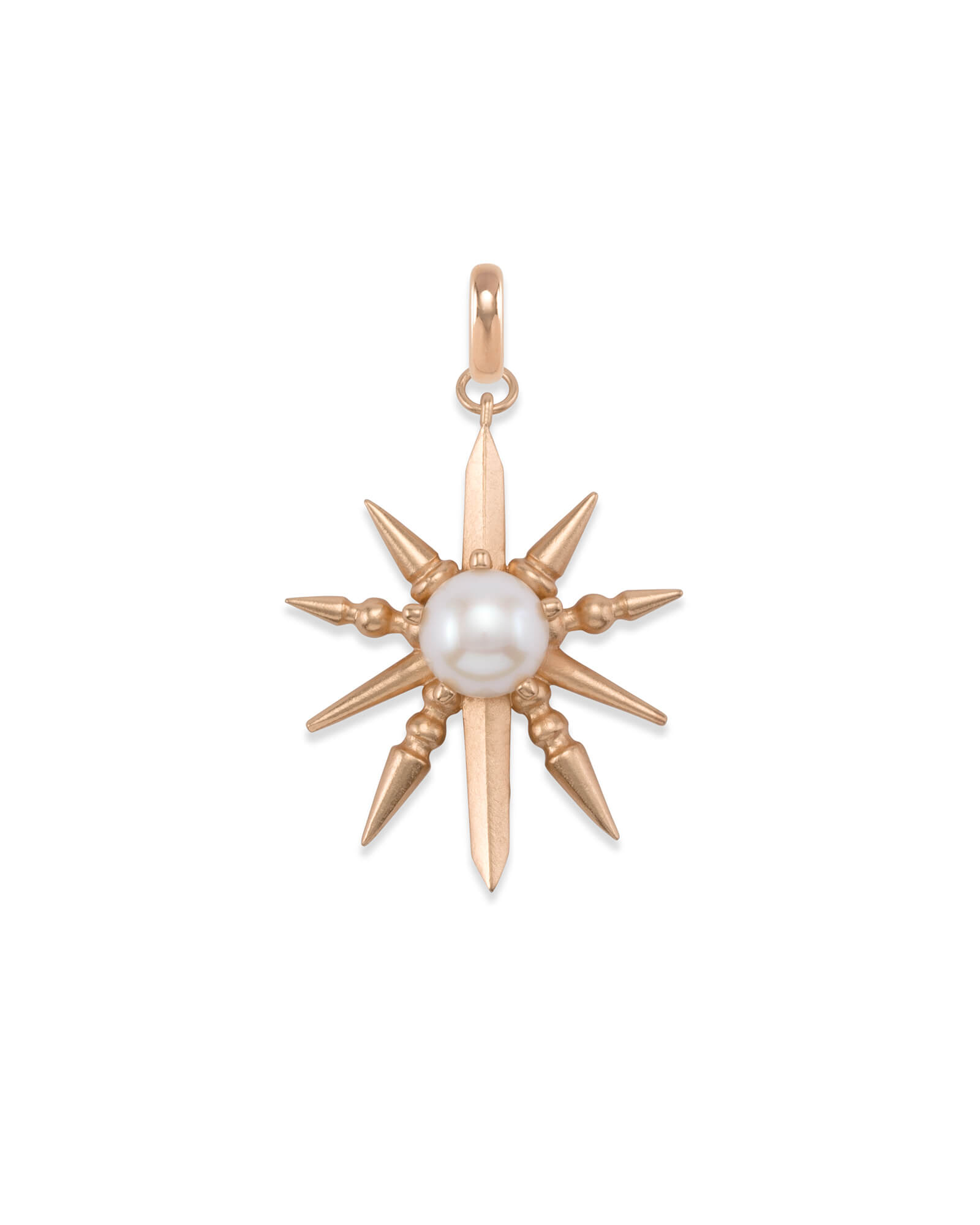 Kendra Scott Sunburst with Pearl Charm in Rose Gold | Cultured Fresh Water Pearl