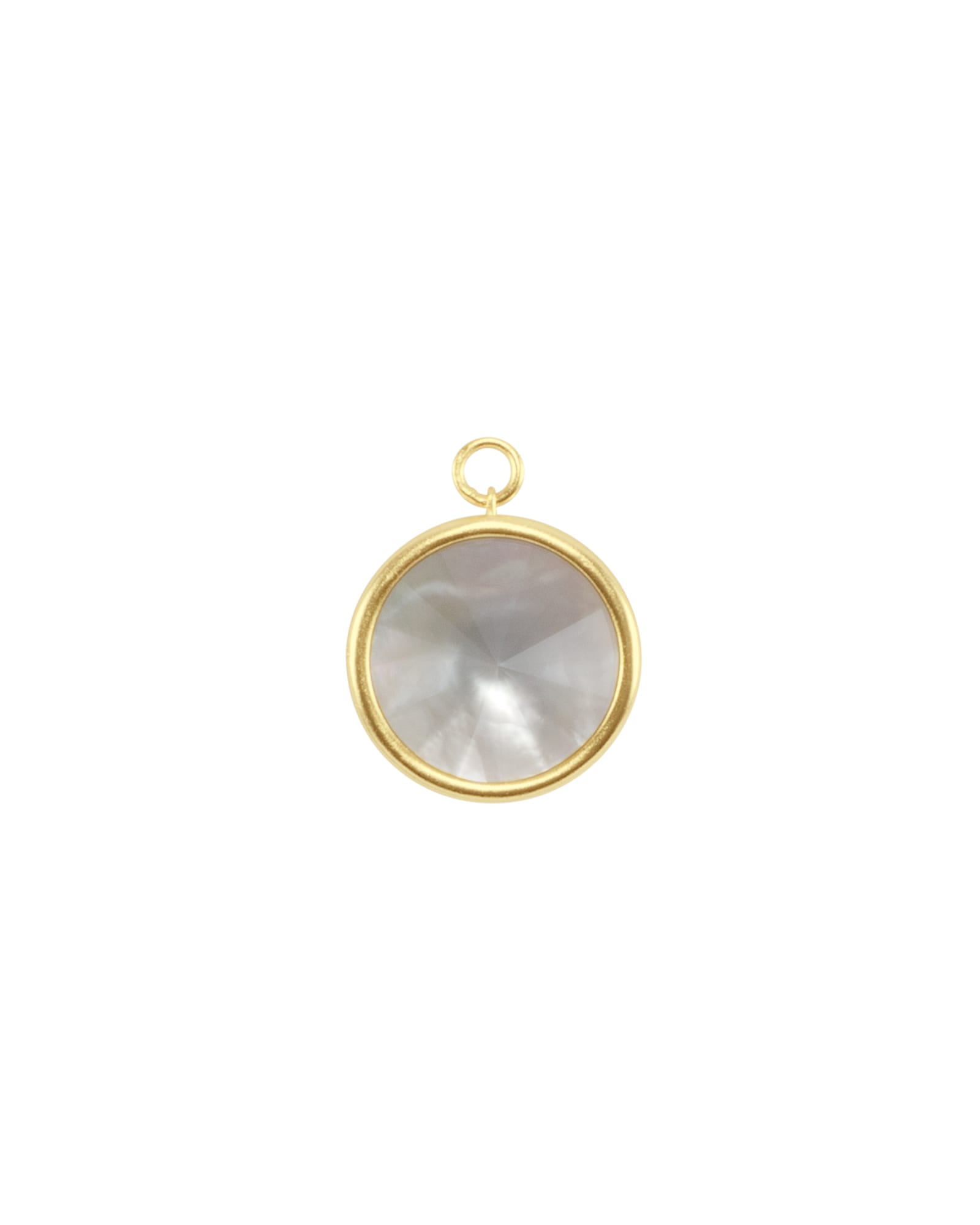 Kendra Scott Radial Disc Gold Charm in Gray Illusion | Glass/Mother Of Pearl