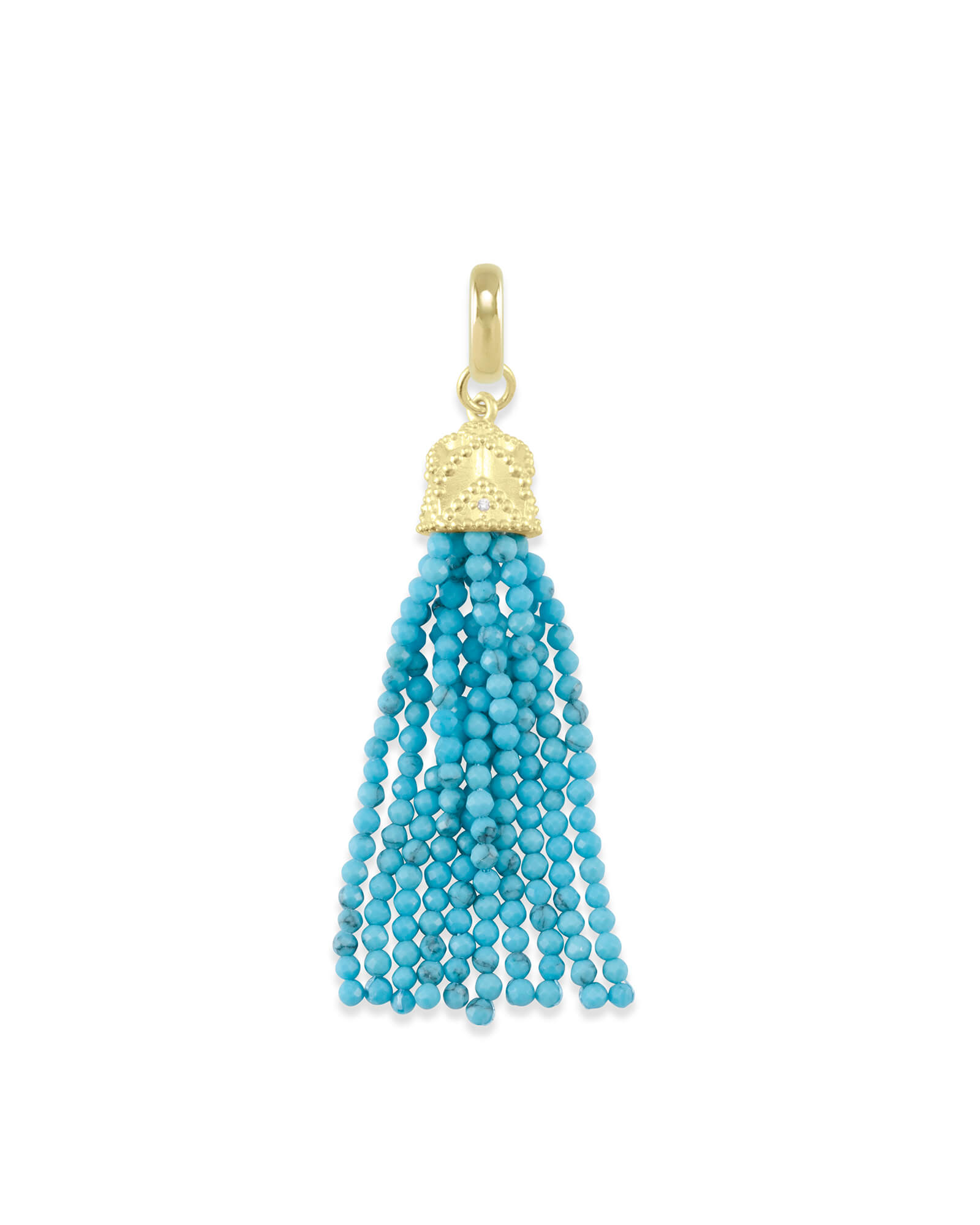 Kendra Scott Beaded Gold Tassel Charm in Turquoise Magnesite | Magnesite/Cubic Zirconia