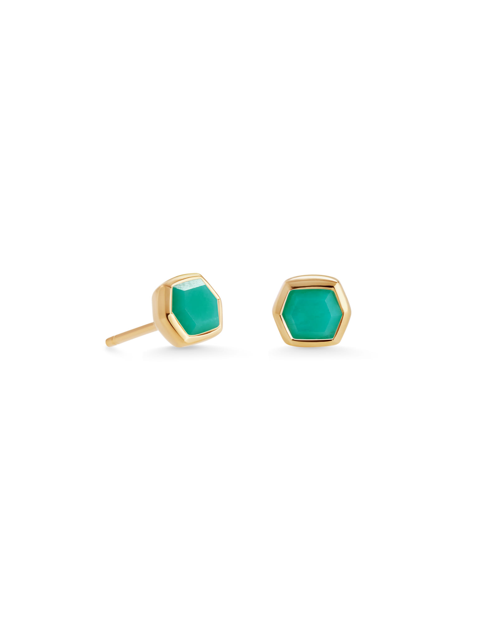 Kendra Scott Davie 18k Gold Vermeil Stud Earrings in | Chrysoprase