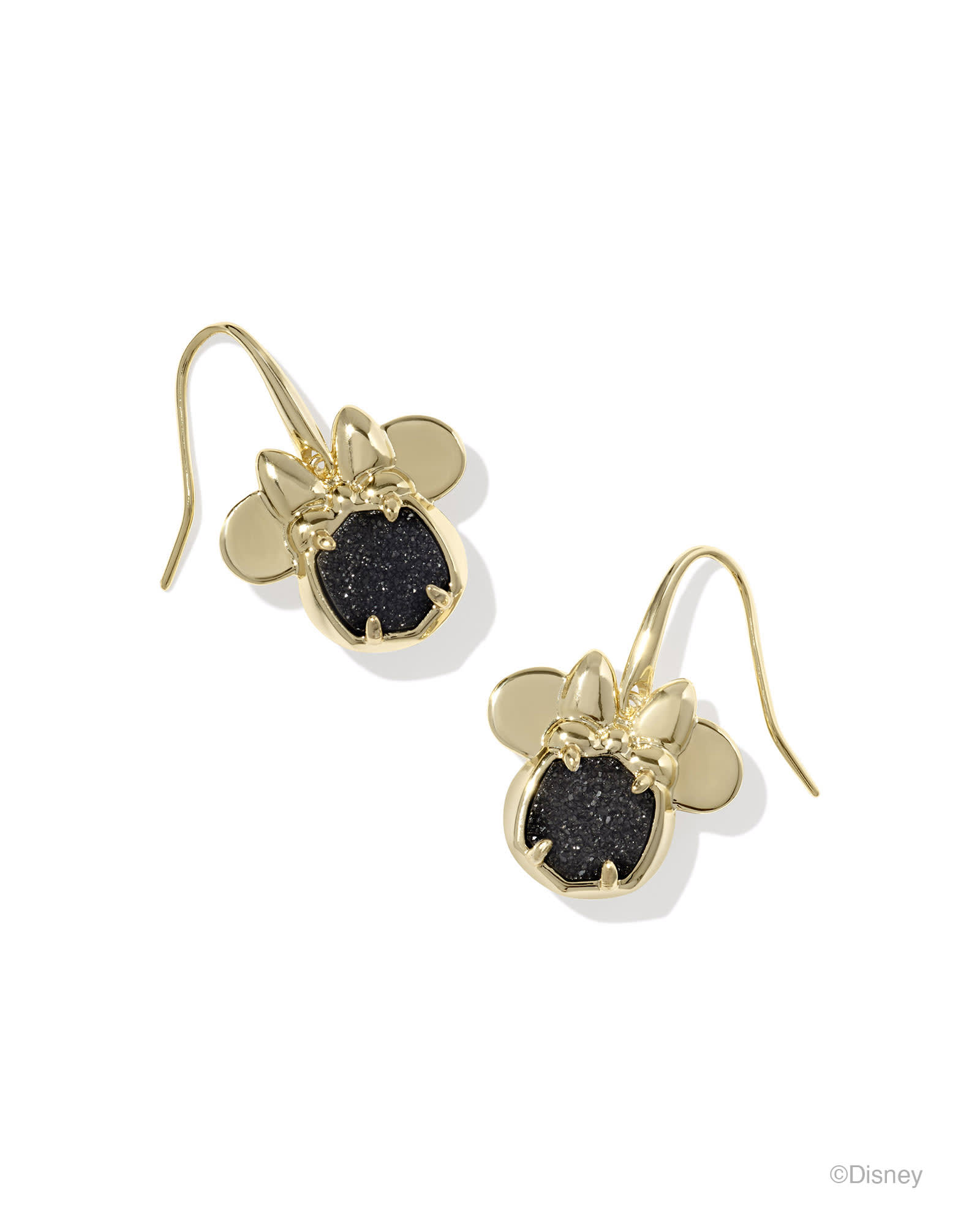 Disney | Kendra Scott Gold Minnie Mouse Drop Earrings in Black | Drusy