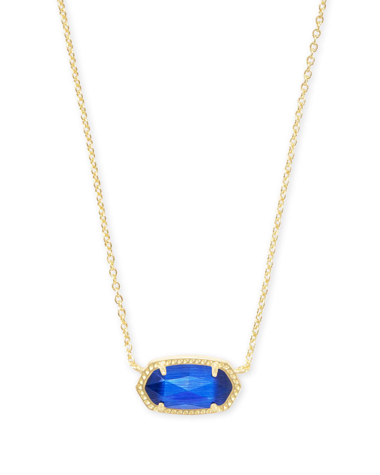 Photos - Pendant / Choker Necklace KENDRA SCOTT Elisa Gold Pendant Necklace in Cobalt Cat's Eye | Cats Eye 